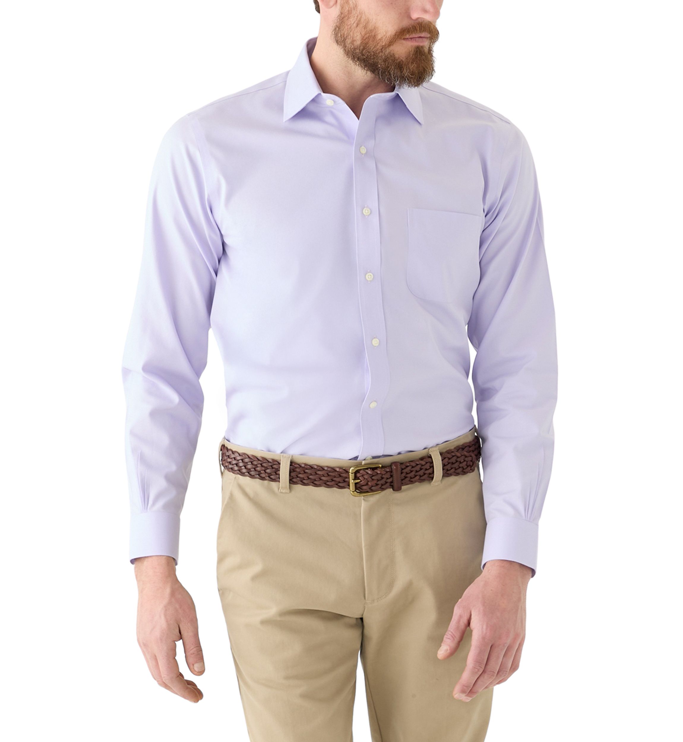 Mens Regular Fit Non Iron Solid Dress Shirt