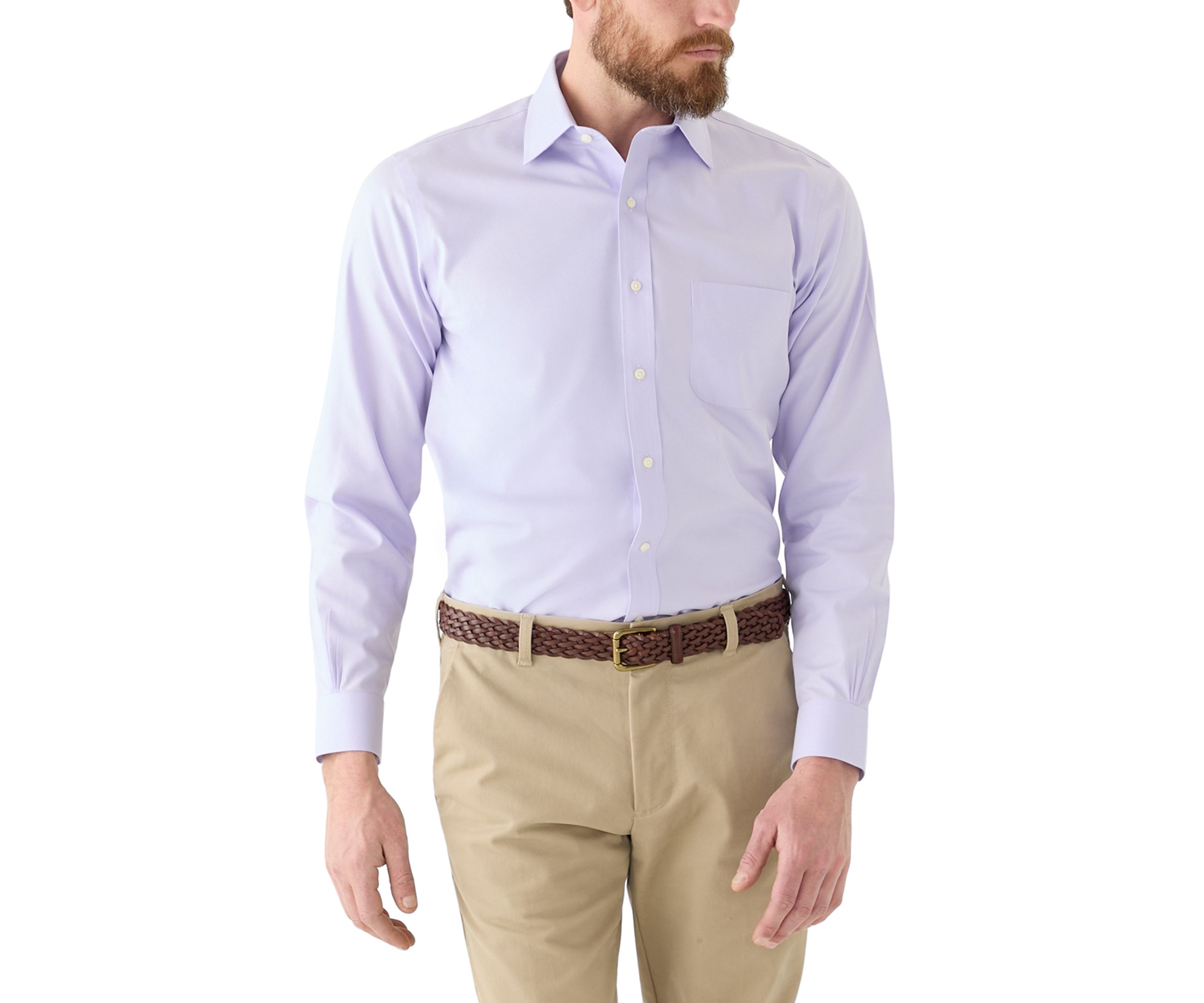 Mens Regular Fit Non Iron Solid Dress Shirt