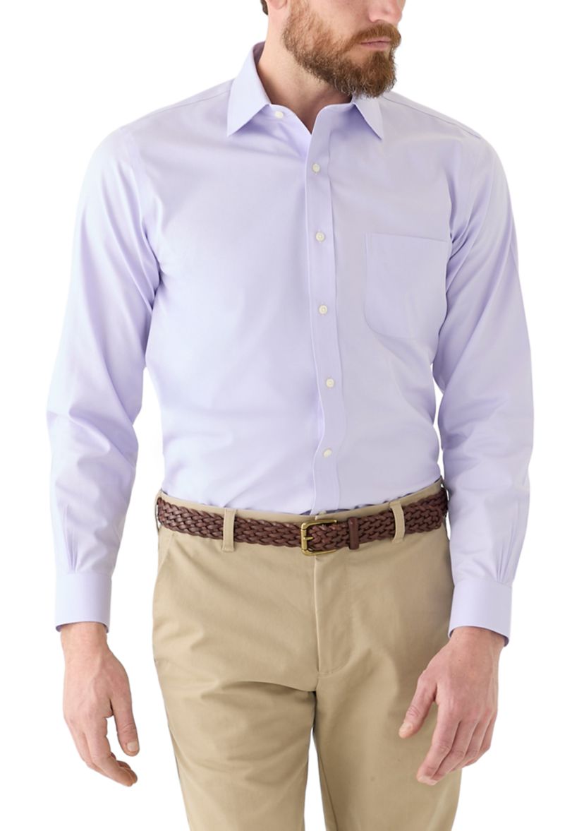Mens Regular Fit Non Iron Solid Dress Shirt