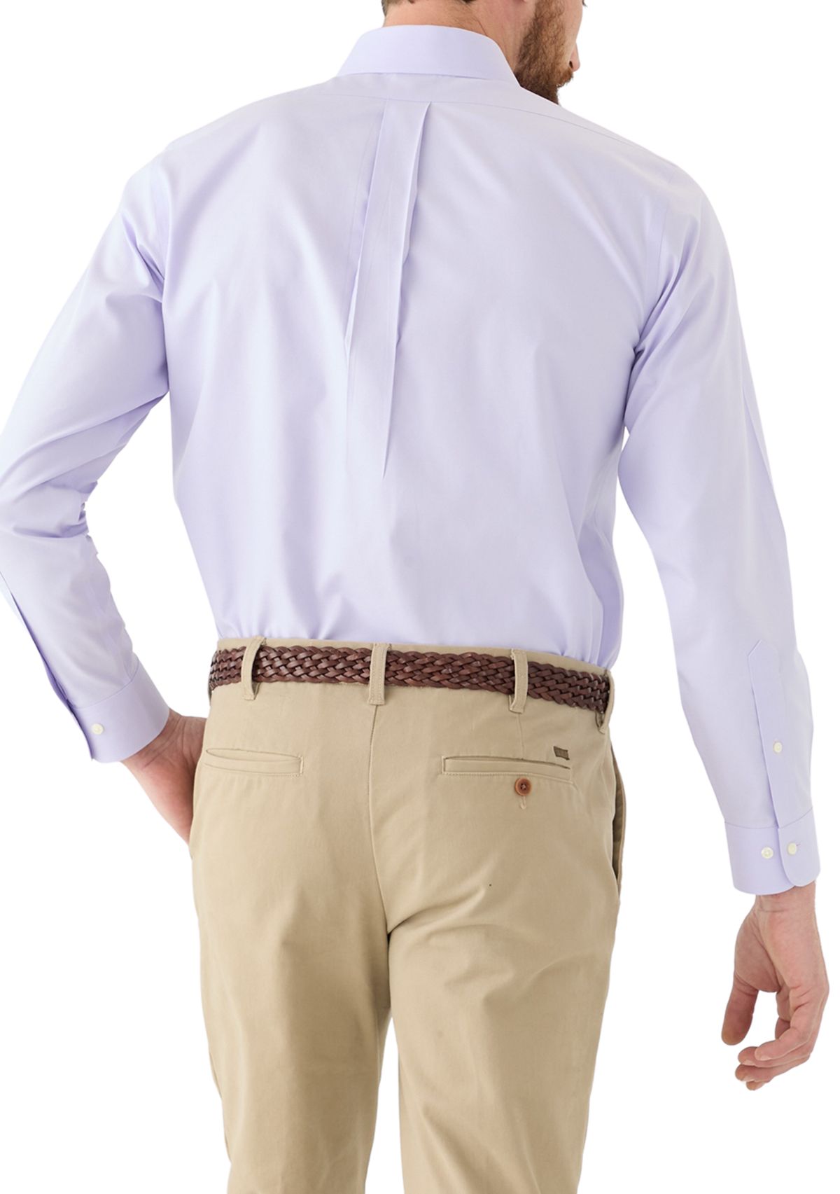 Mens Regular Fit Non Iron Solid Dress Shirt
