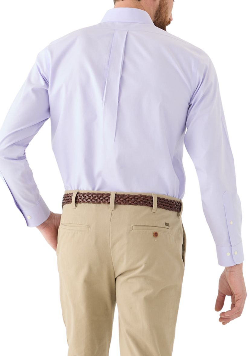 Mens Regular Fit Non Iron Solid Dress Shirt
