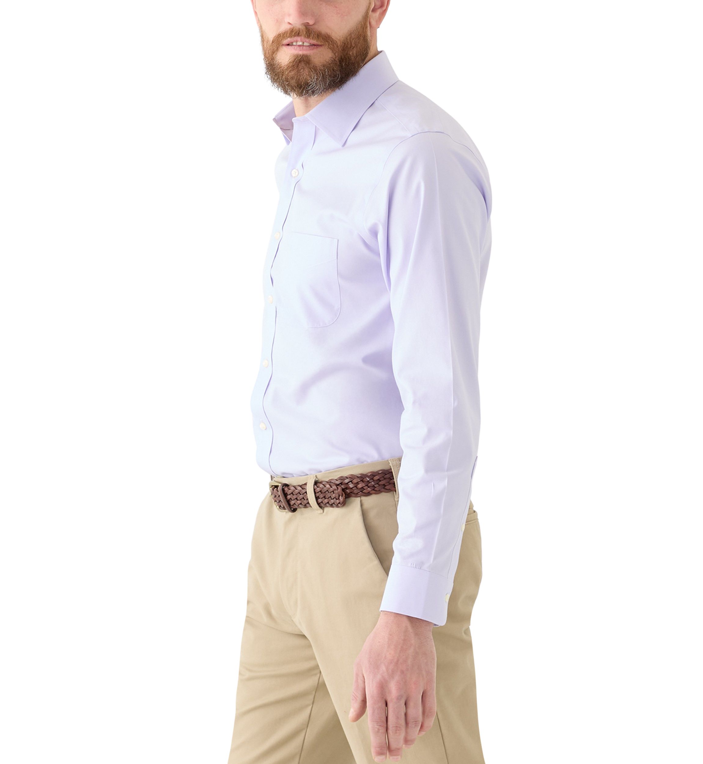 Mens Regular Fit Non Iron Solid Dress Shirt