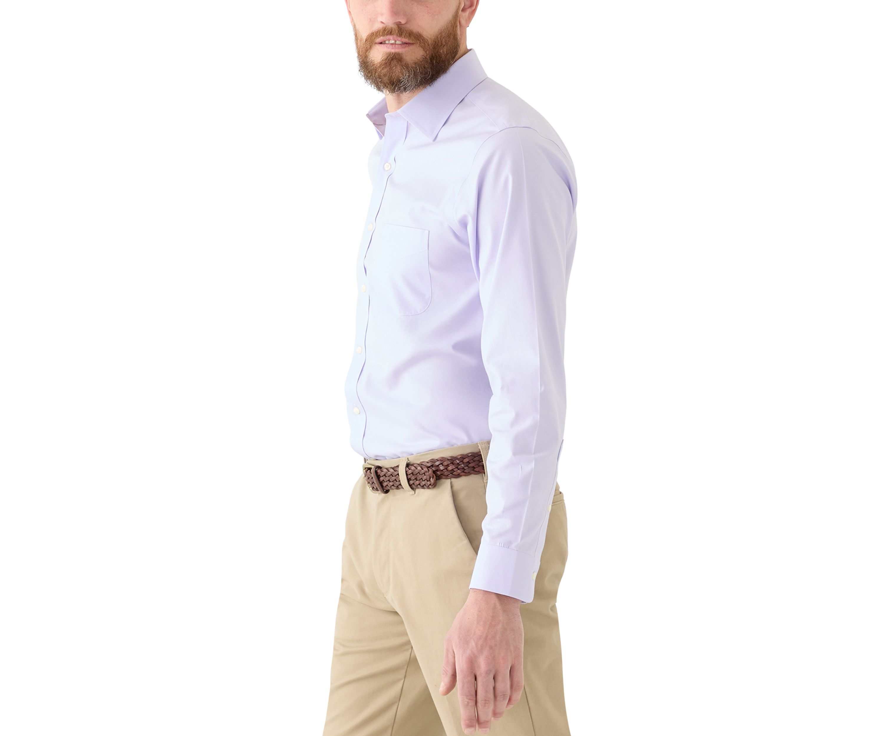 Mens Regular Fit Non Iron Solid Dress Shirt