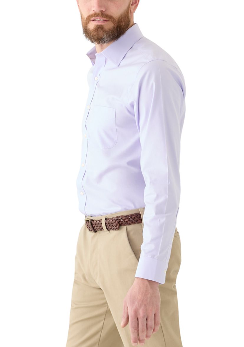 Mens Regular Fit Non Iron Solid Dress Shirt
