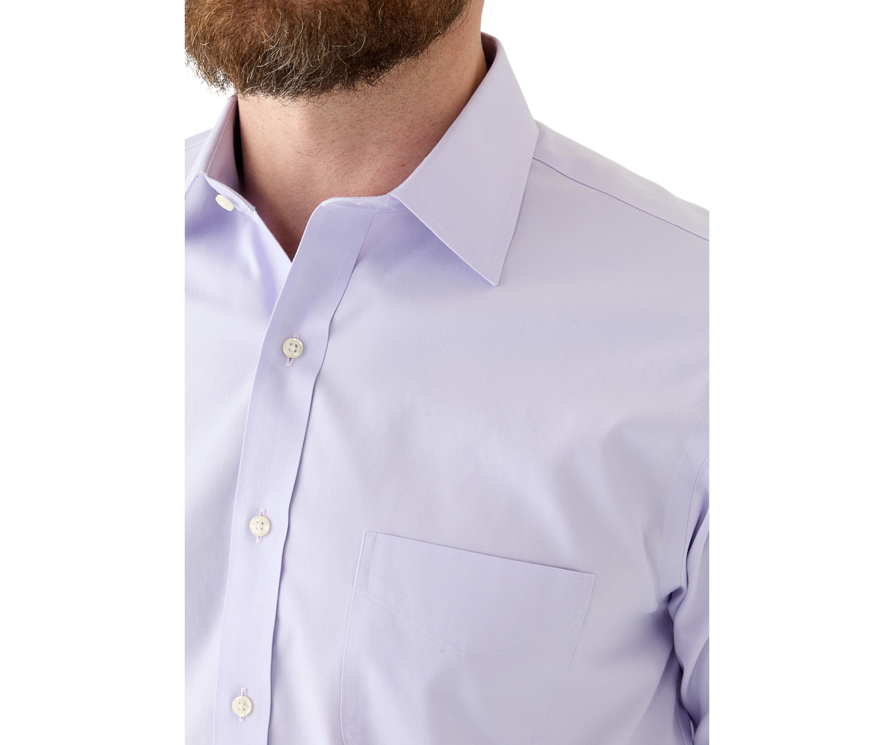 Mens Regular Fit Non Iron Solid Dress Shirt