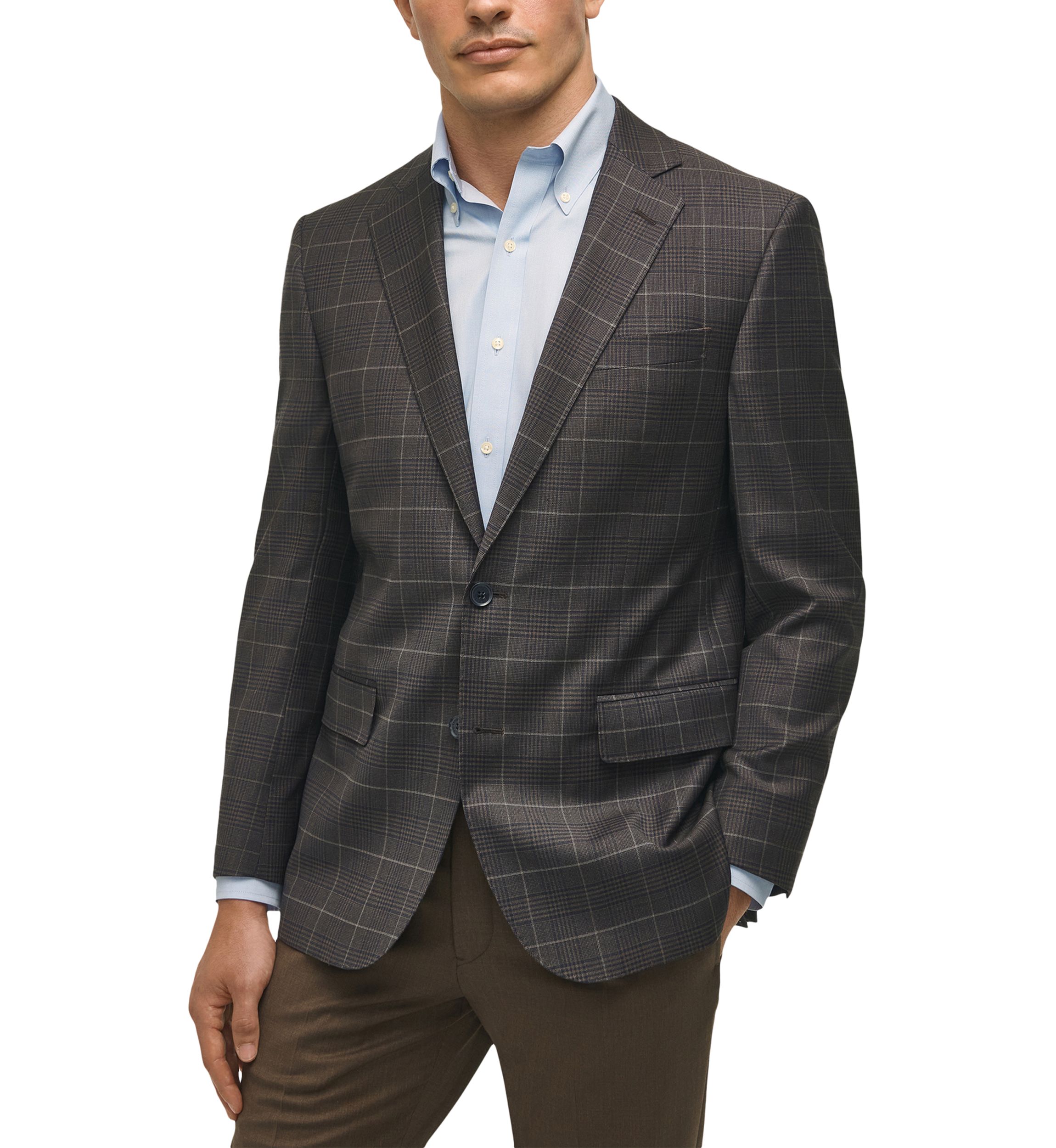 Plaid Wool Stretch Classic Fit Sportcoat