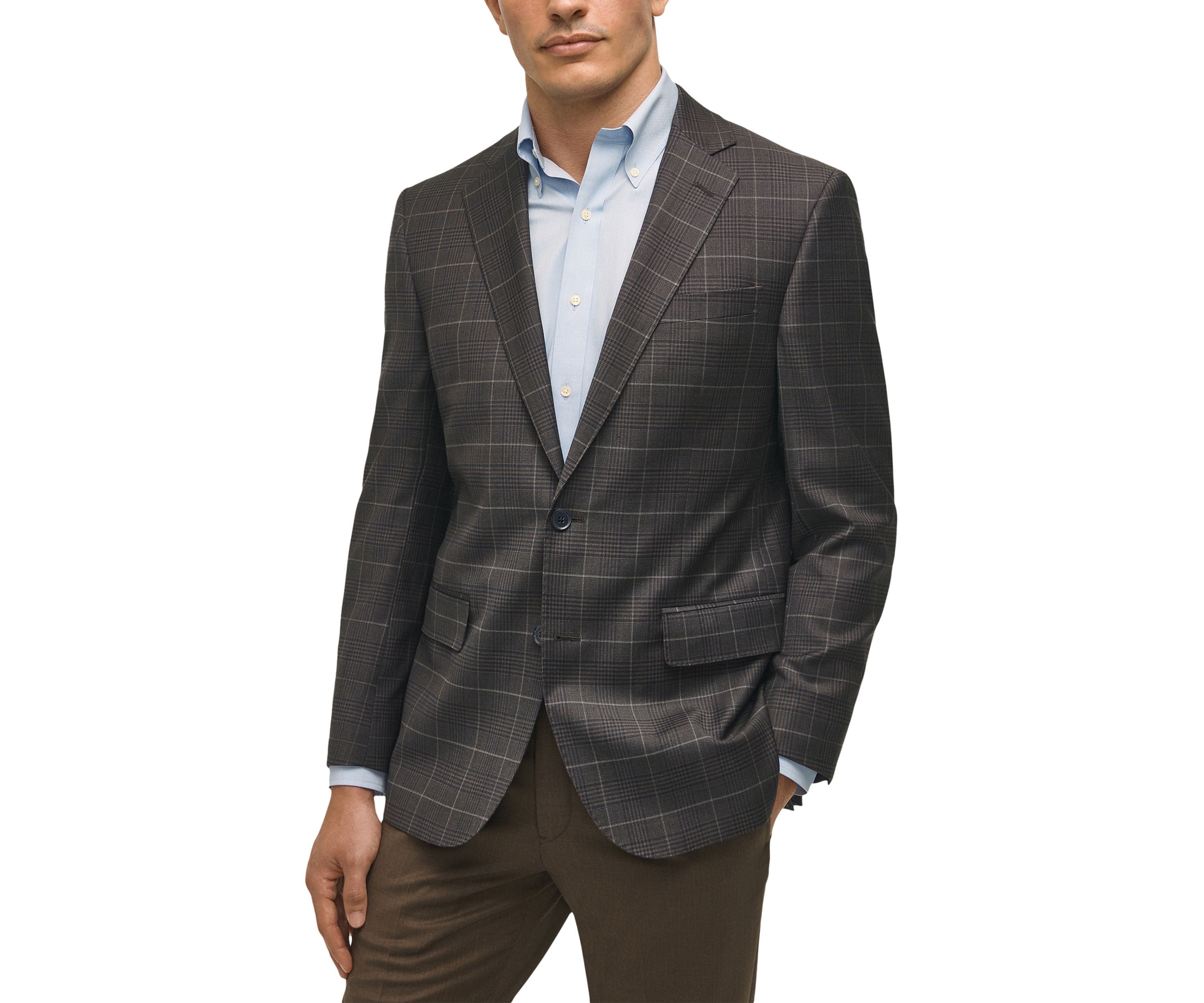Plaid Wool Stretch Classic Fit Sportcoat