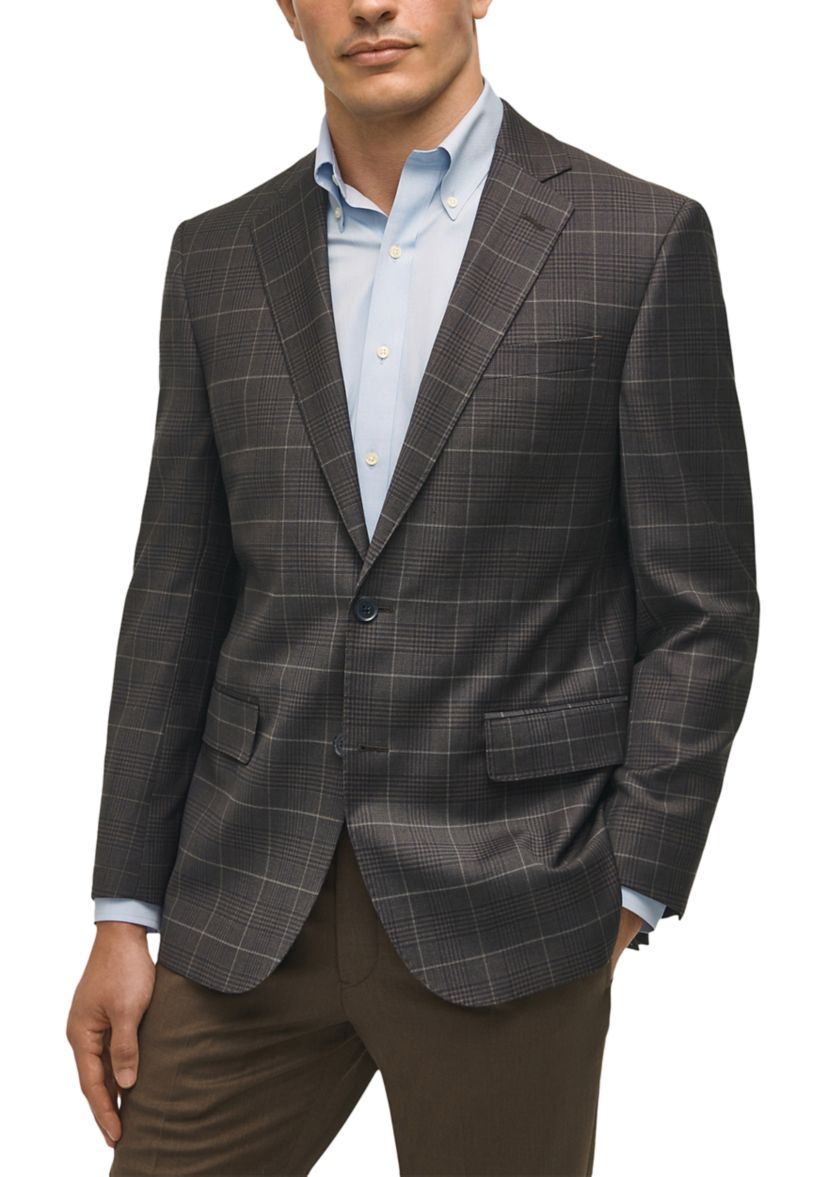 Plaid Wool Stretch Classic Fit Sportcoat