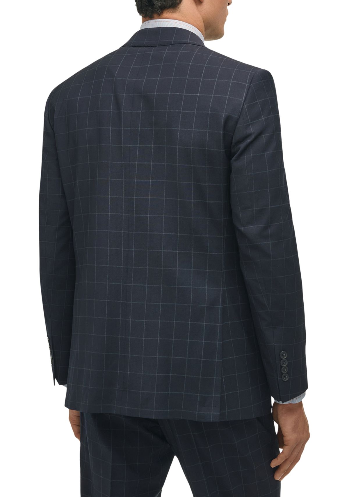 Windowpane Wool Stretch Classic Fit Suit Jacket