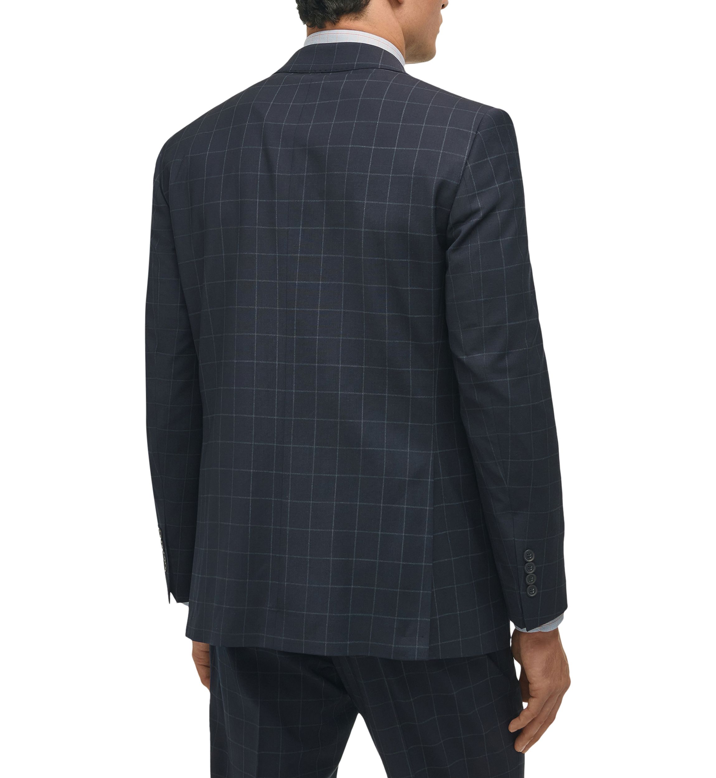 Windowpane Wool Stretch Classic Fit Suit Jacket