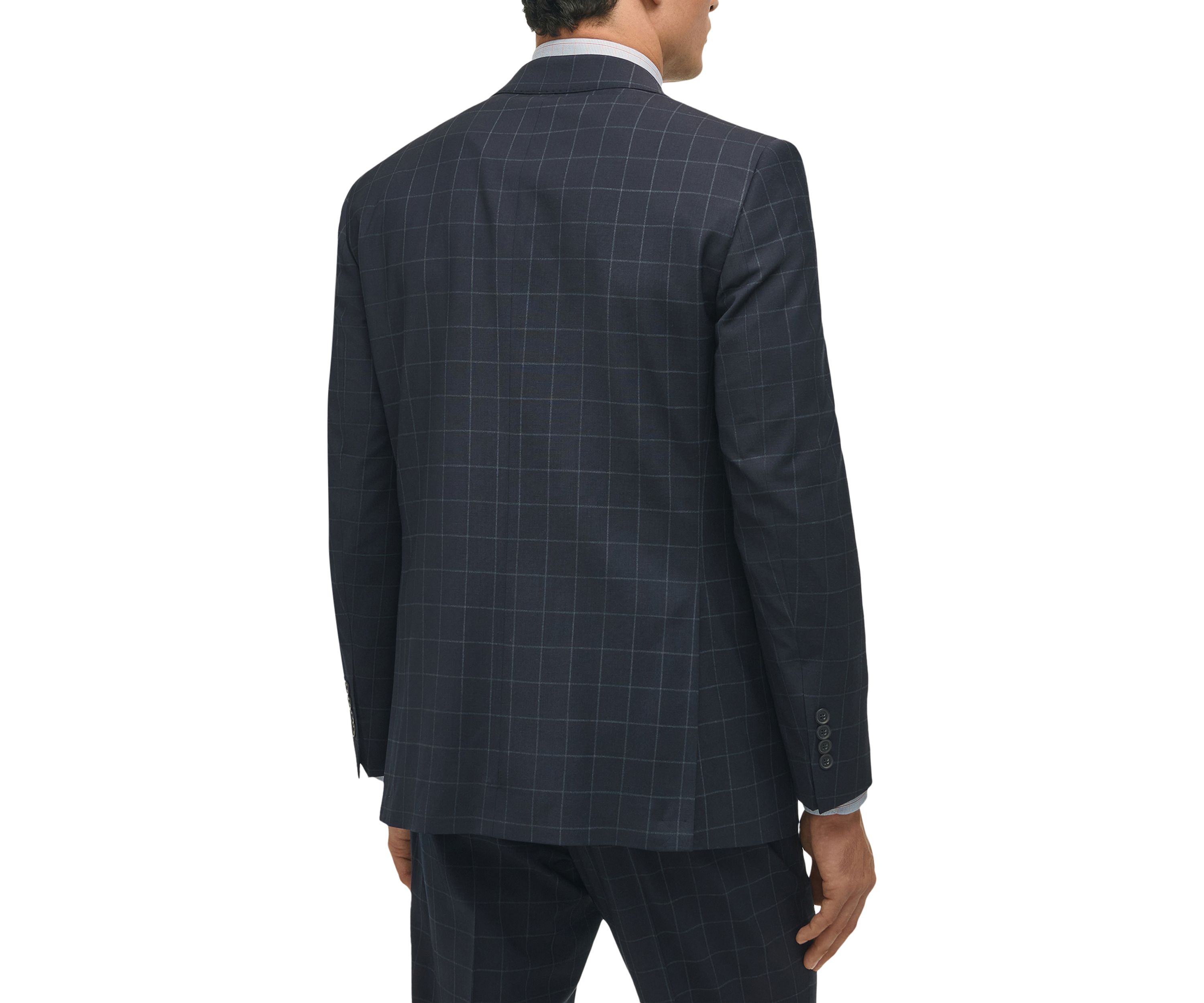 Windowpane Wool Stretch Classic Fit Suit Jacket