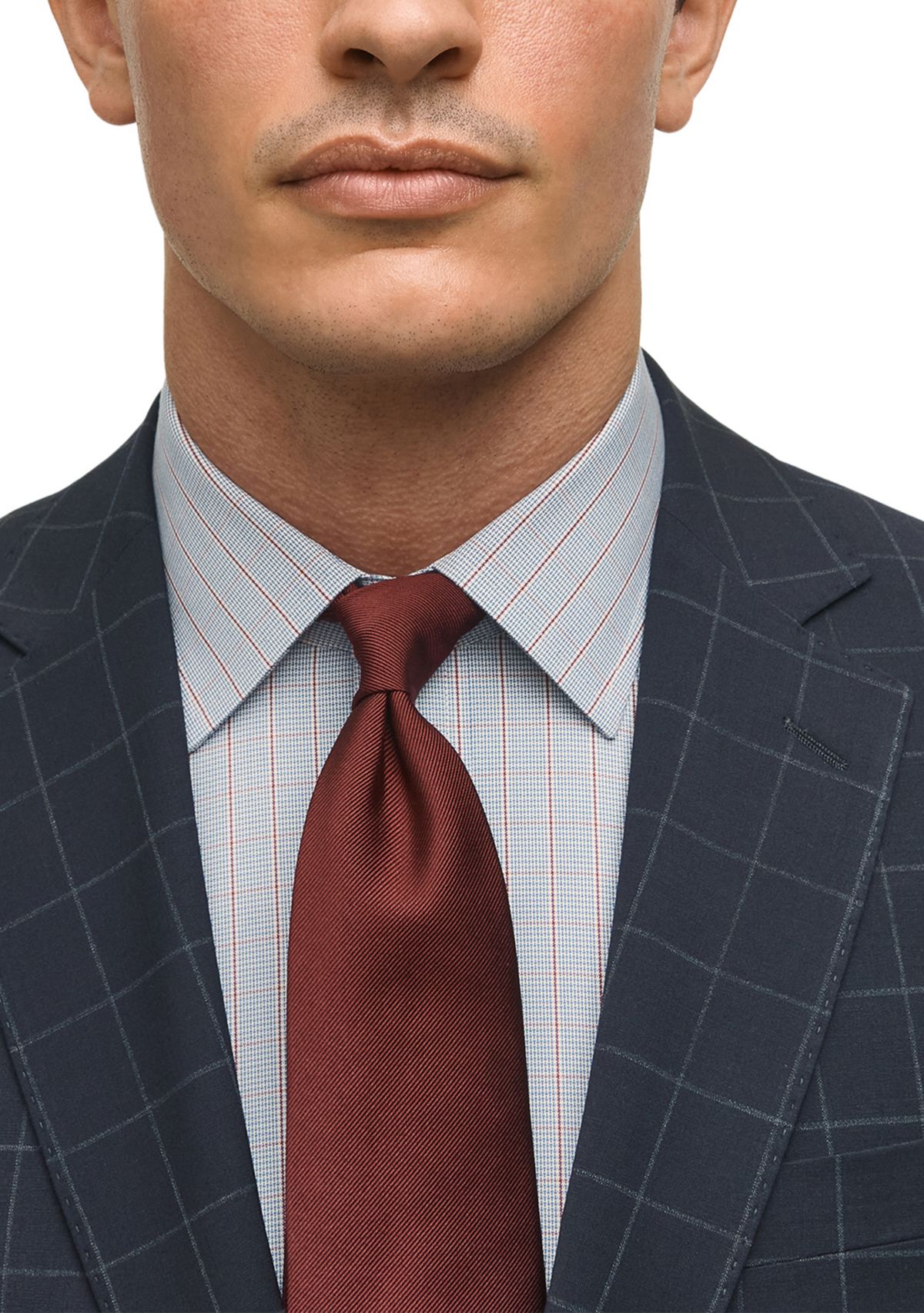 Windowpane Wool Stretch Classic Fit Suit Jacket