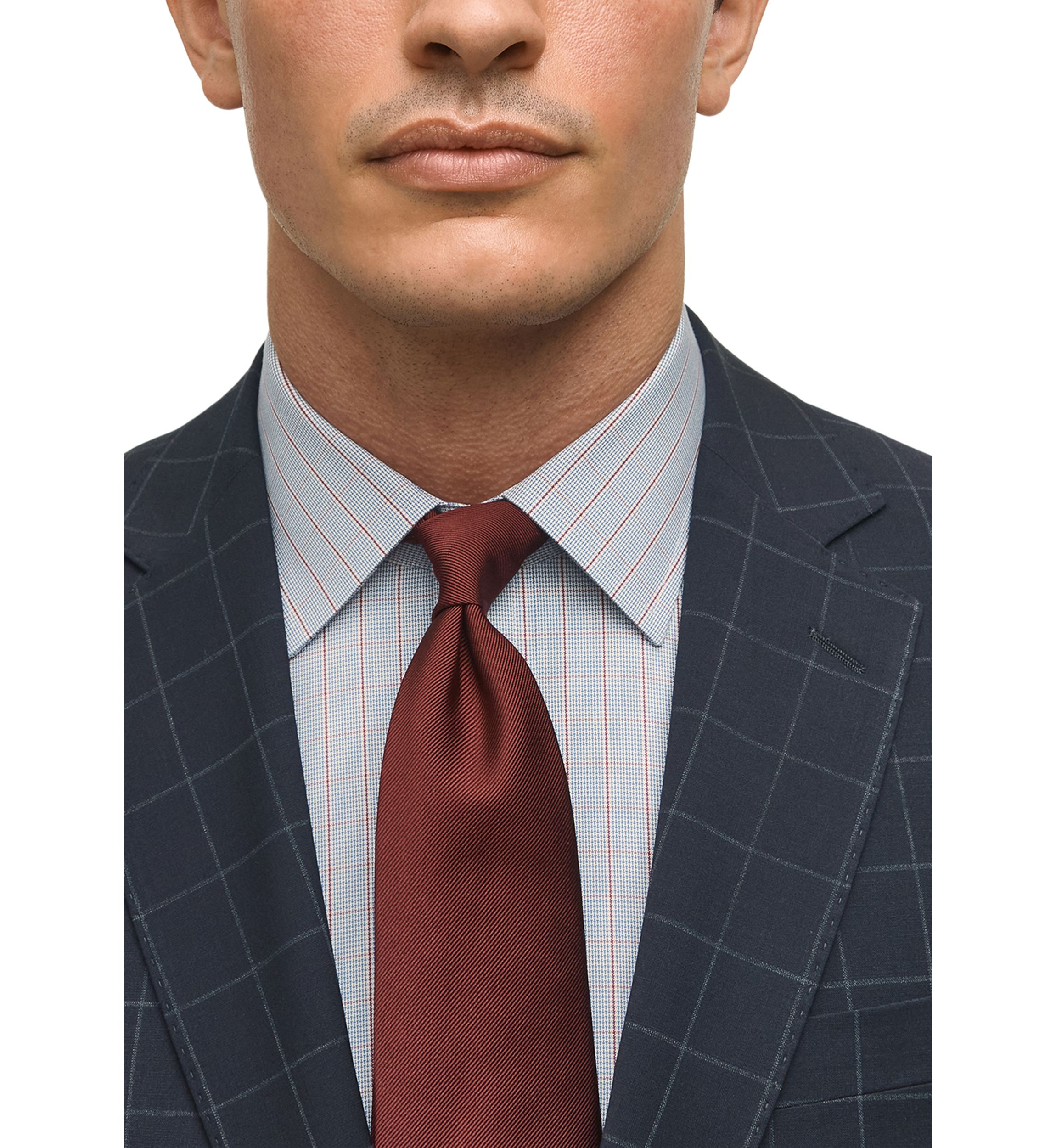Windowpane Wool Stretch Classic Fit Suit Jacket