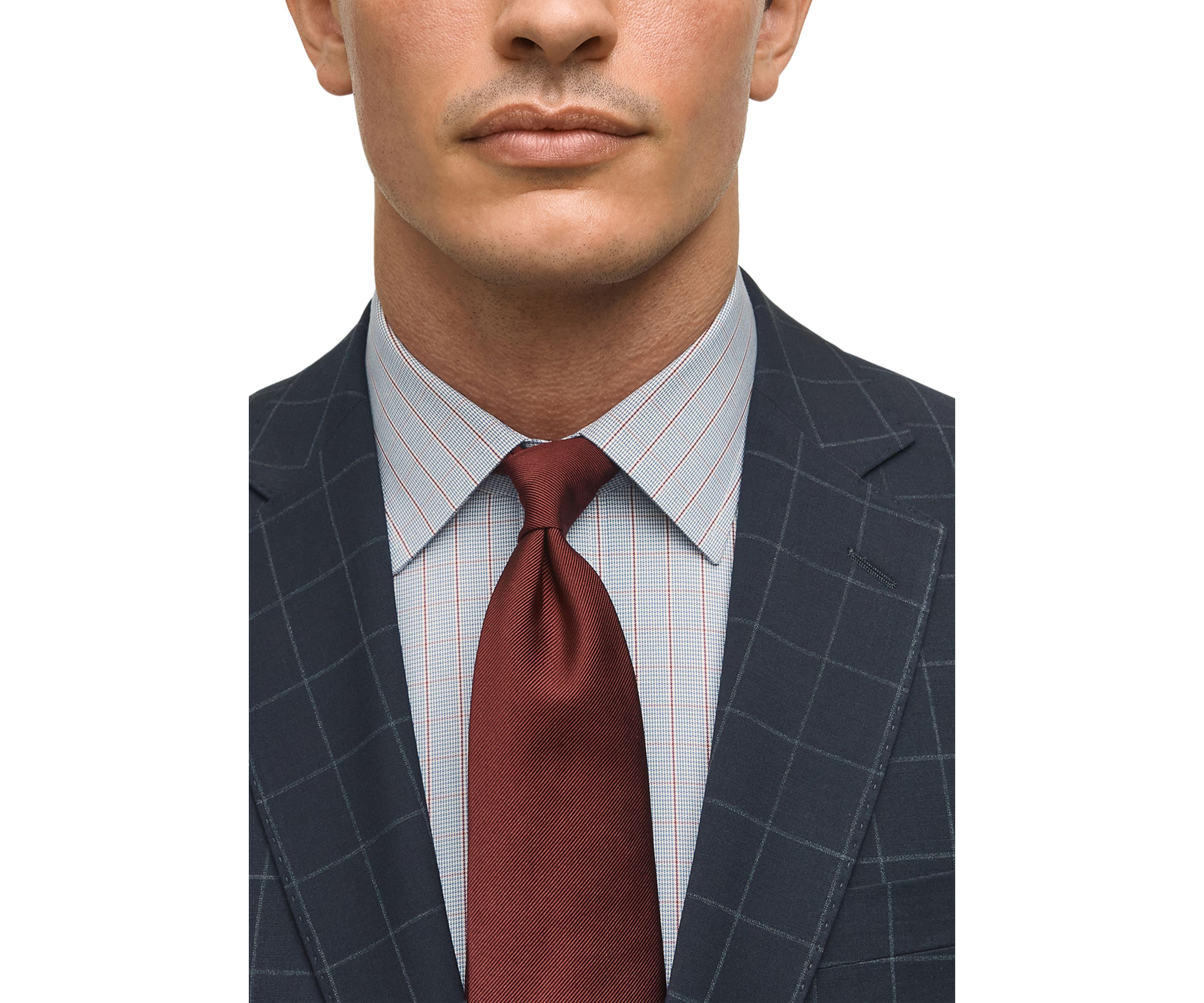Windowpane Wool Stretch Classic Fit Suit Jacket