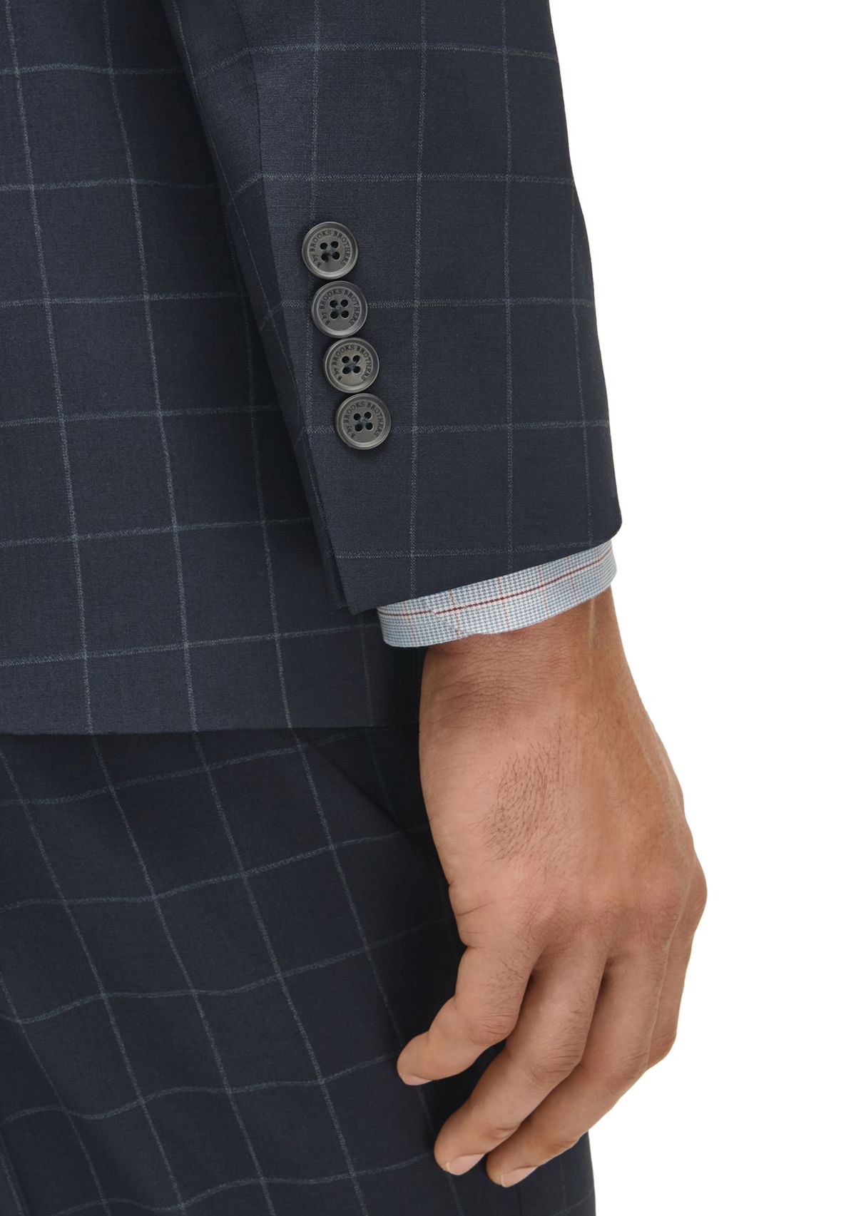 Windowpane Wool Stretch Classic Fit Suit Jacket