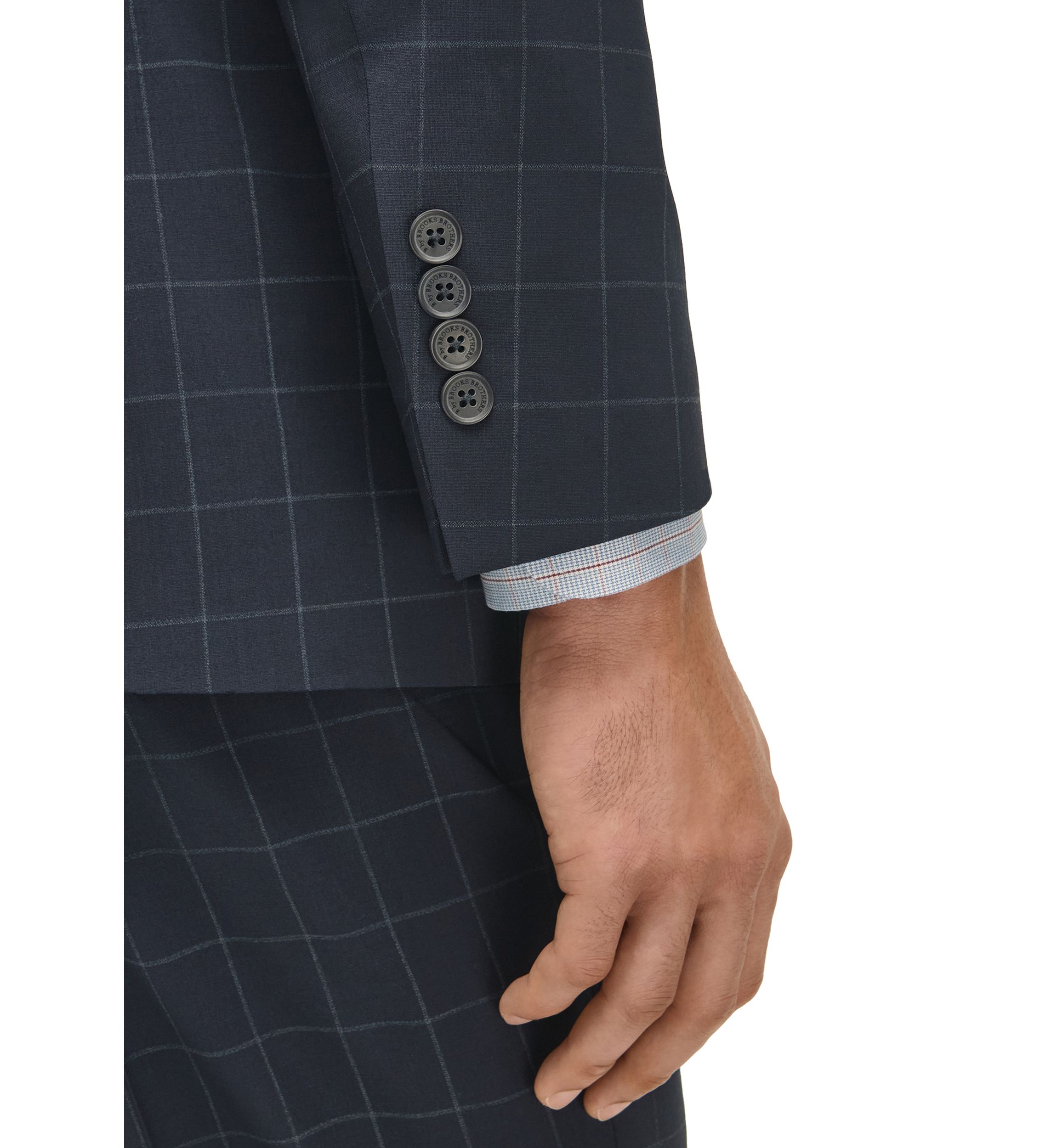 Windowpane Wool Stretch Classic Fit Suit Jacket