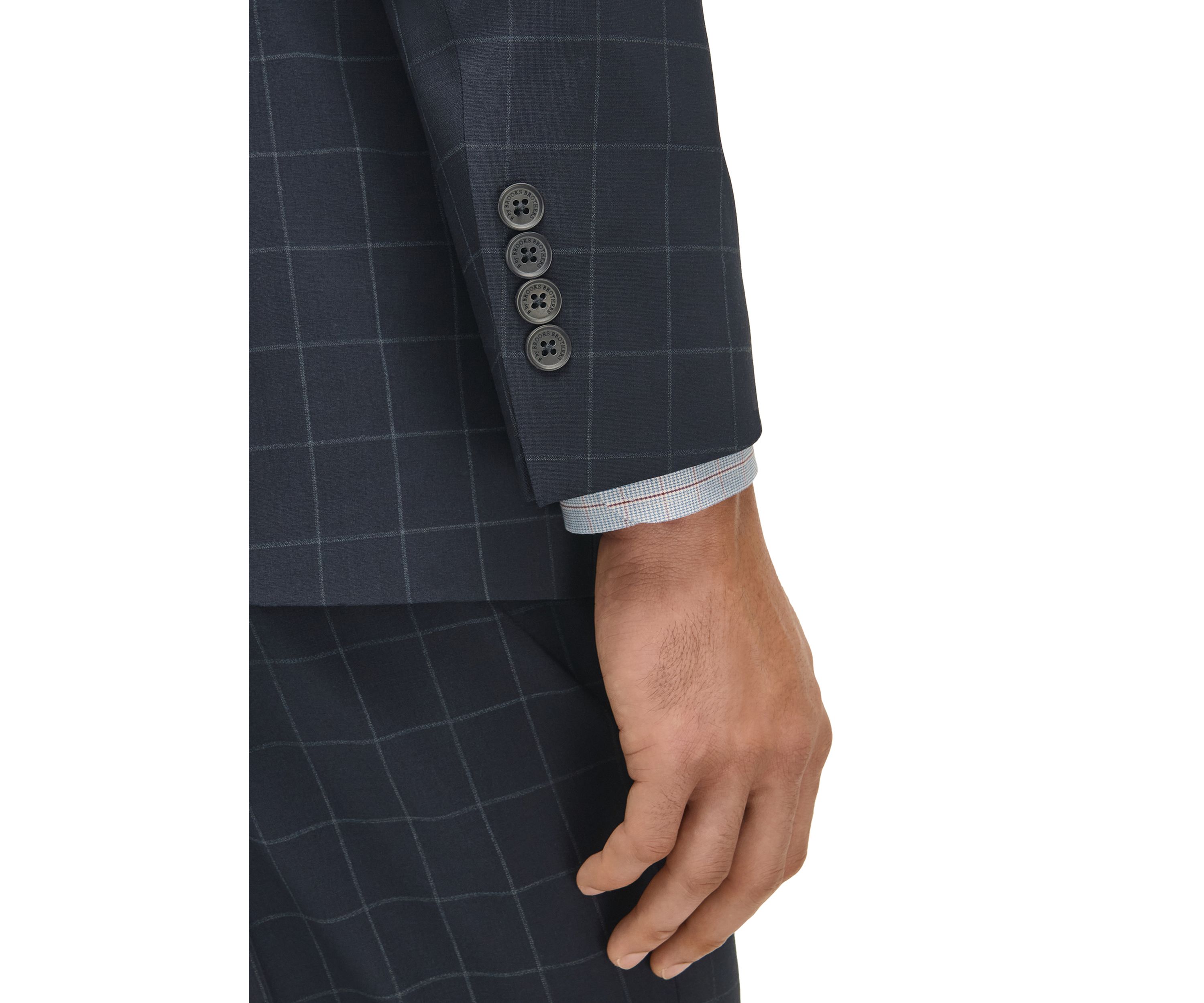 Windowpane Wool Stretch Classic Fit Suit Jacket