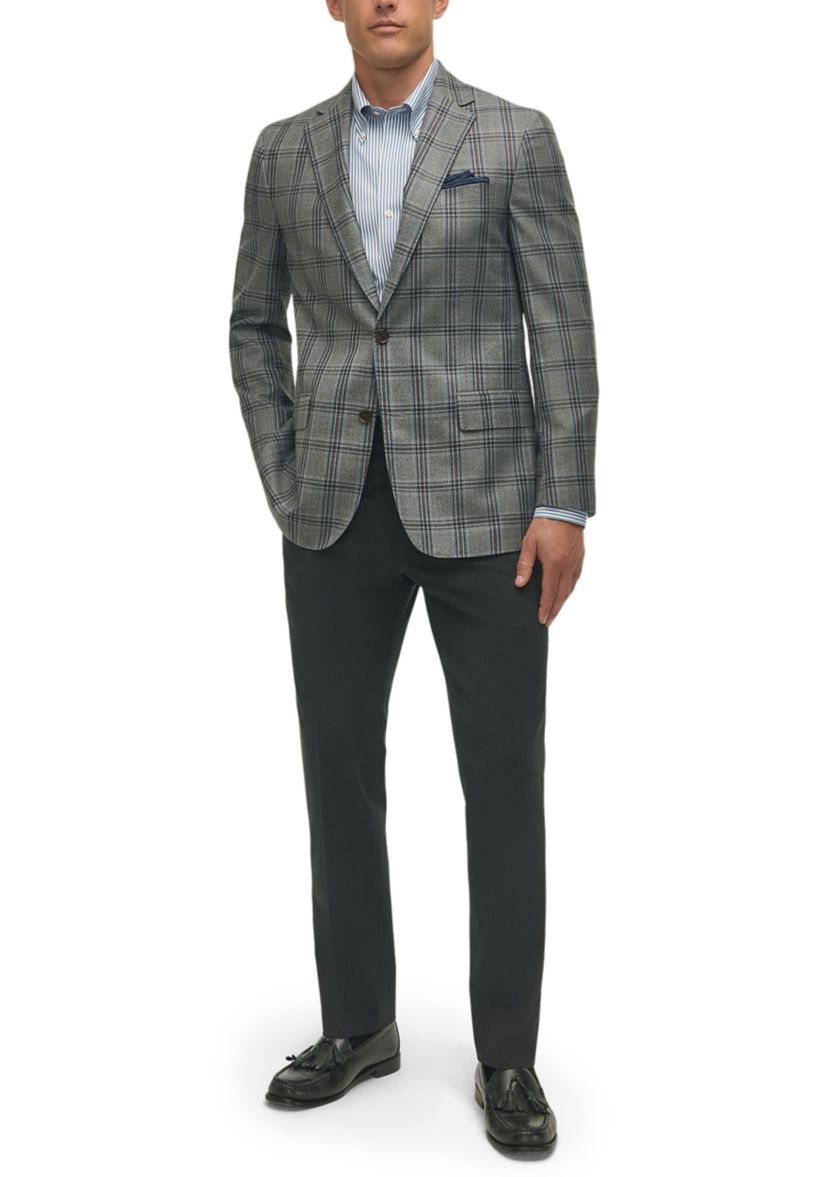 Plaid Wool Stretch Classic Fit Sportcoat