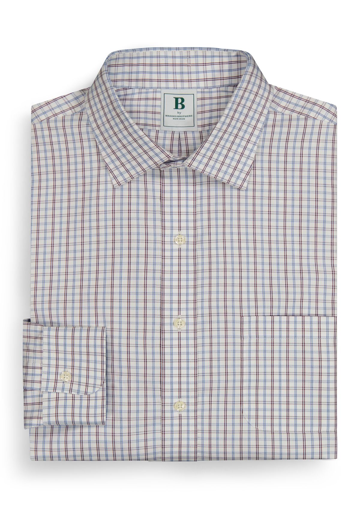Regular Fit Non-Iron Windowpane Dress Shirt