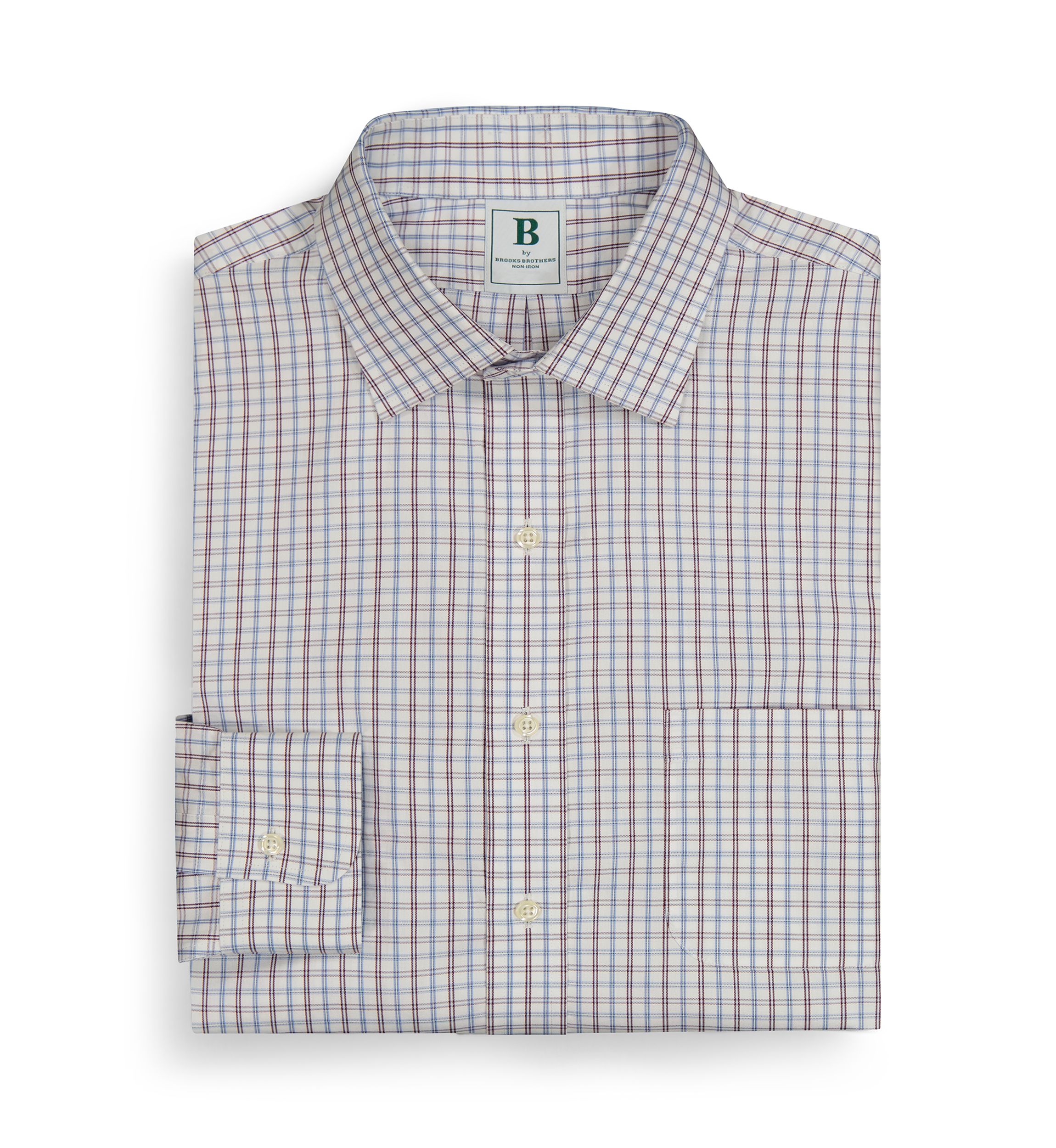 Regular Fit Non-Iron Windowpane Dress Shirt