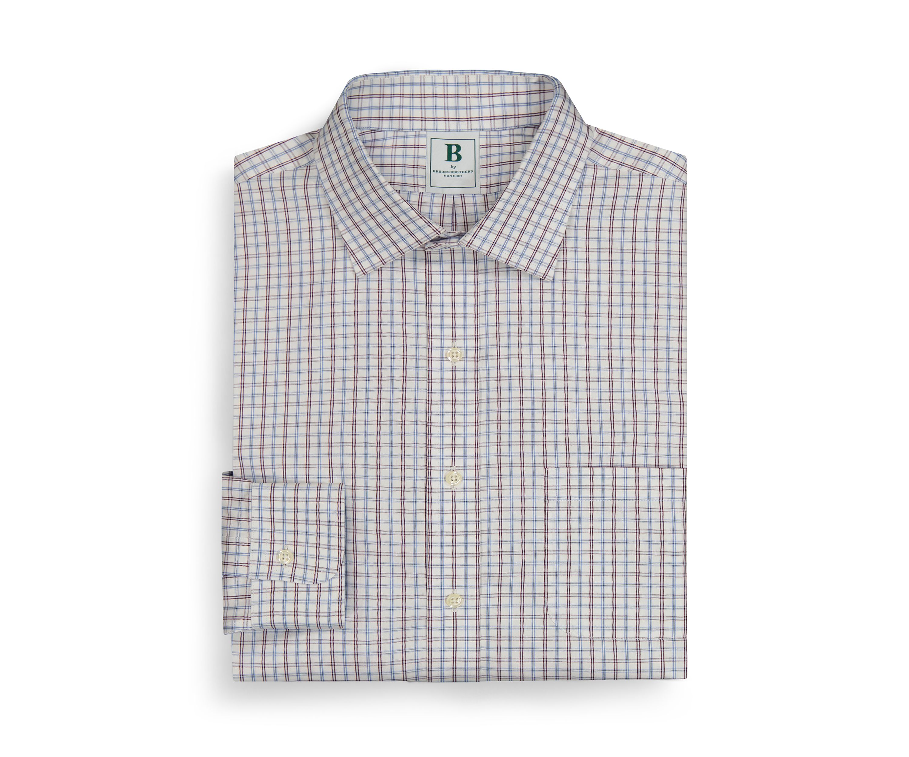 Regular Fit Non-Iron Windowpane Dress Shirt