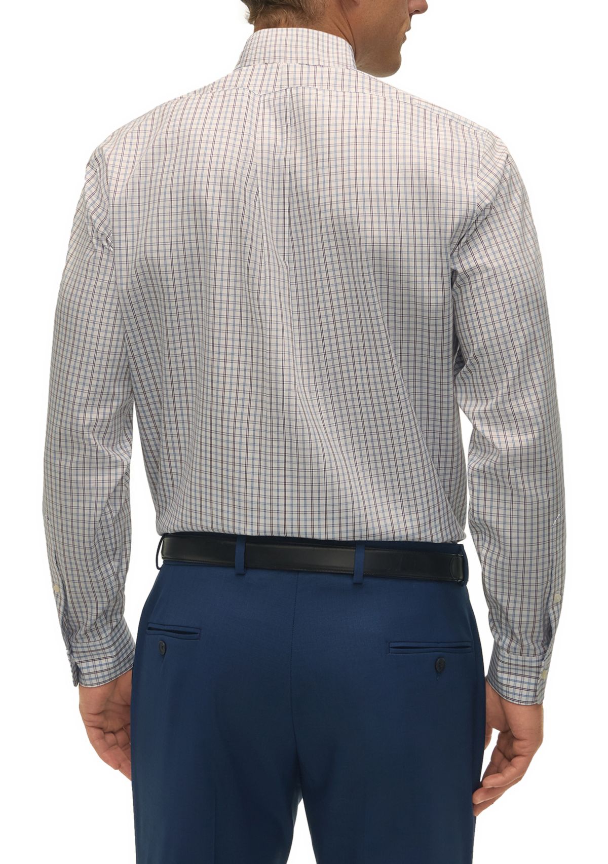 Regular Fit Non-Iron Windowpane Dress Shirt