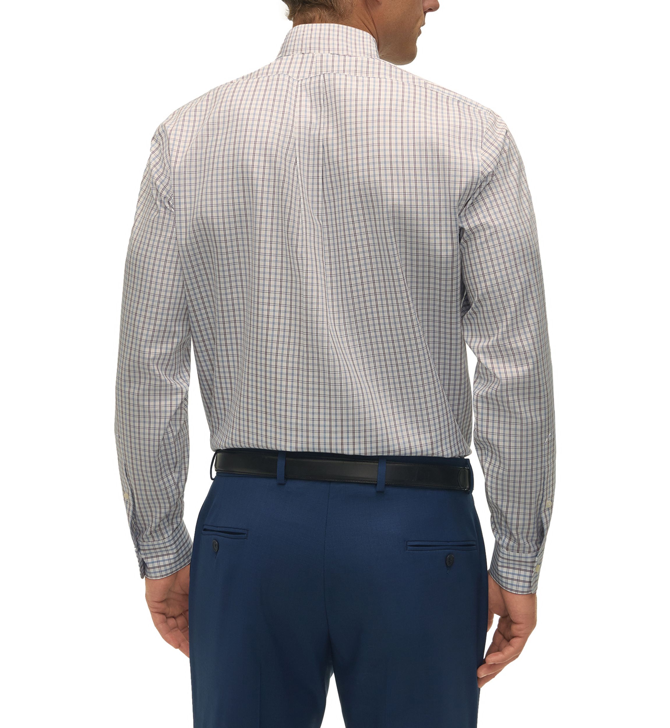 Regular Fit Non-Iron Windowpane Dress Shirt