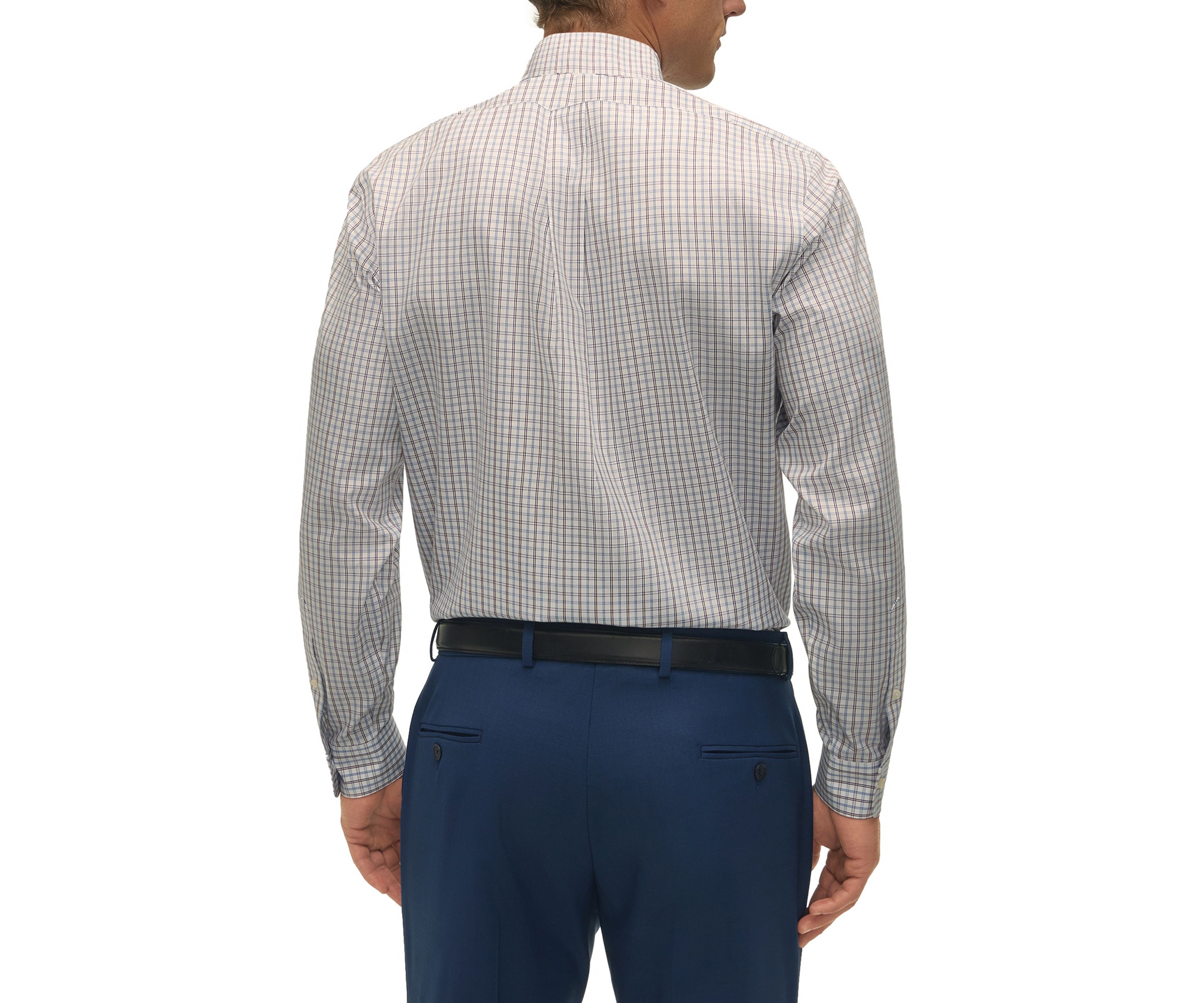 Regular Fit Non-Iron Windowpane Dress Shirt