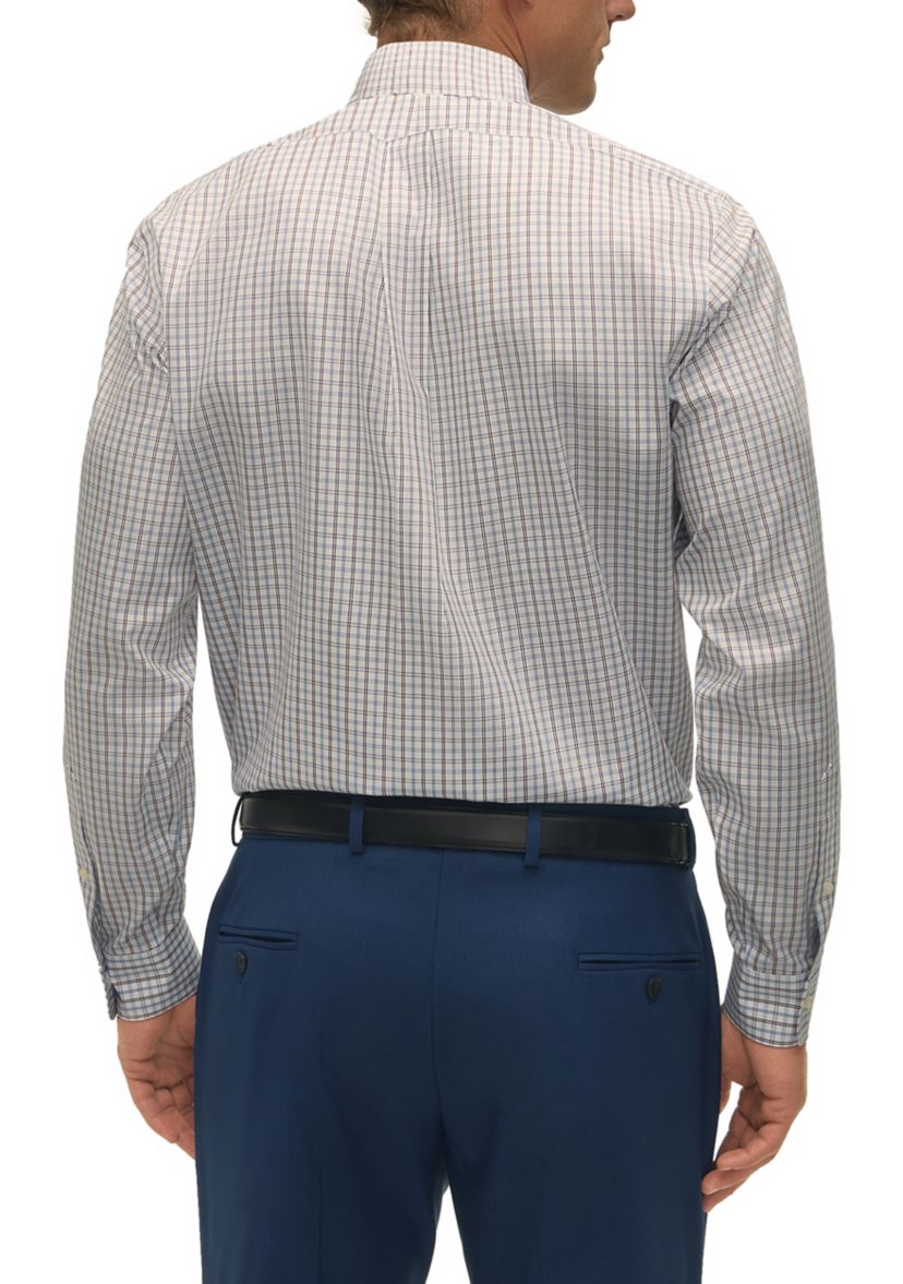 Regular Fit Non-Iron Windowpane Dress Shirt