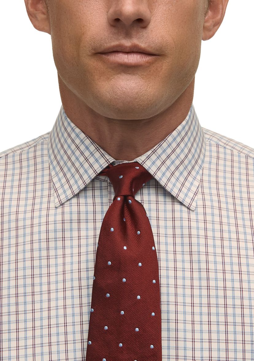 Regular Fit Non-Iron Windowpane Dress Shirt