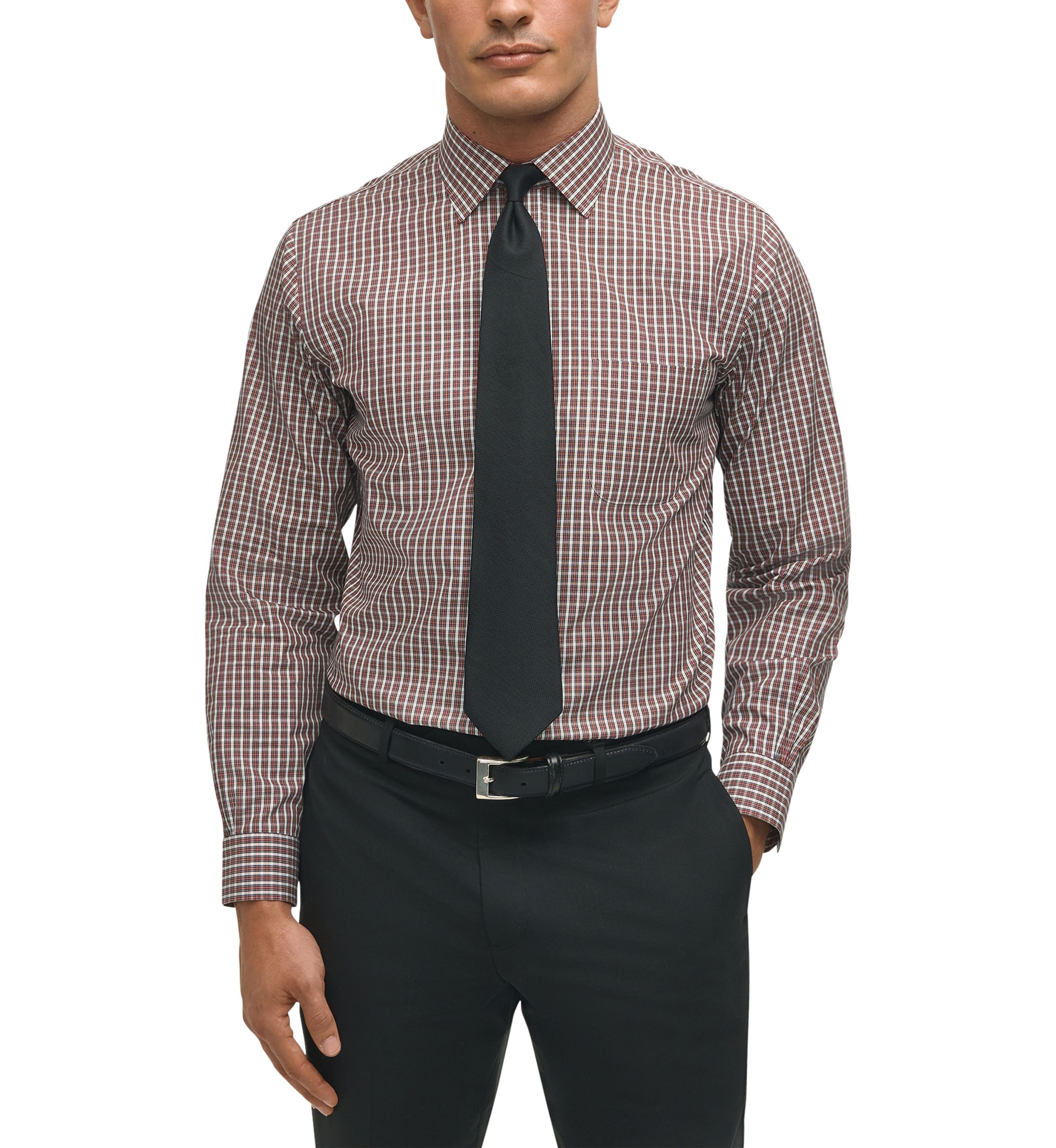  Regular Fit Non-Iron Tartan Dress Shirt