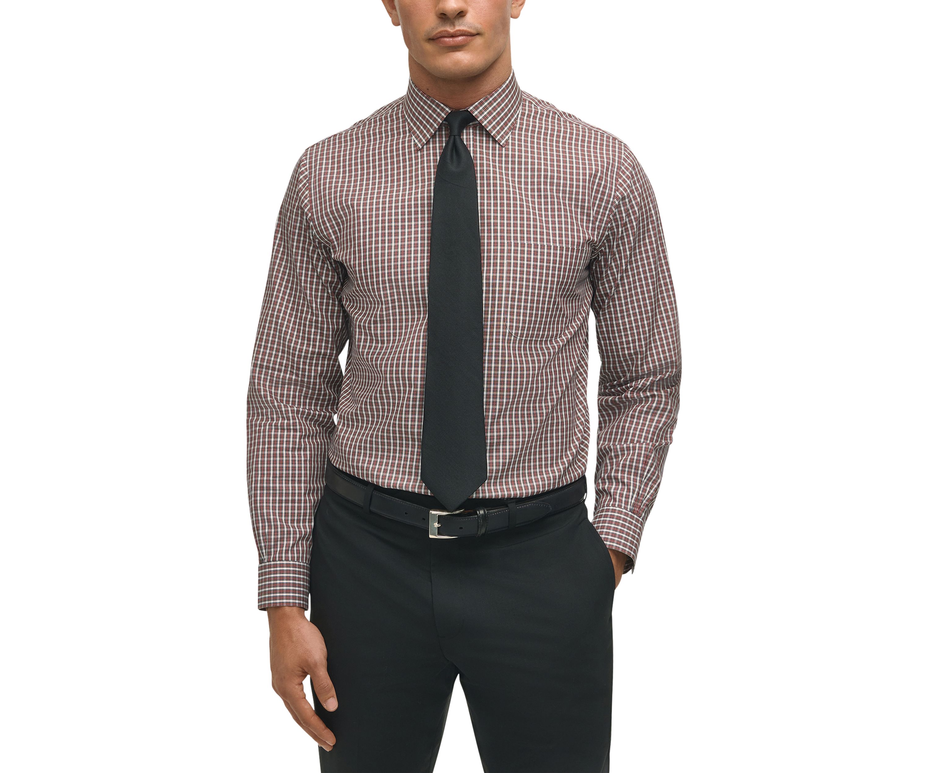  Regular Fit Non-Iron Tartan Dress Shirt