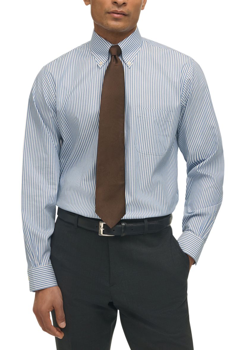 Regular Fit Non-Iron Stripe Dress Shirt