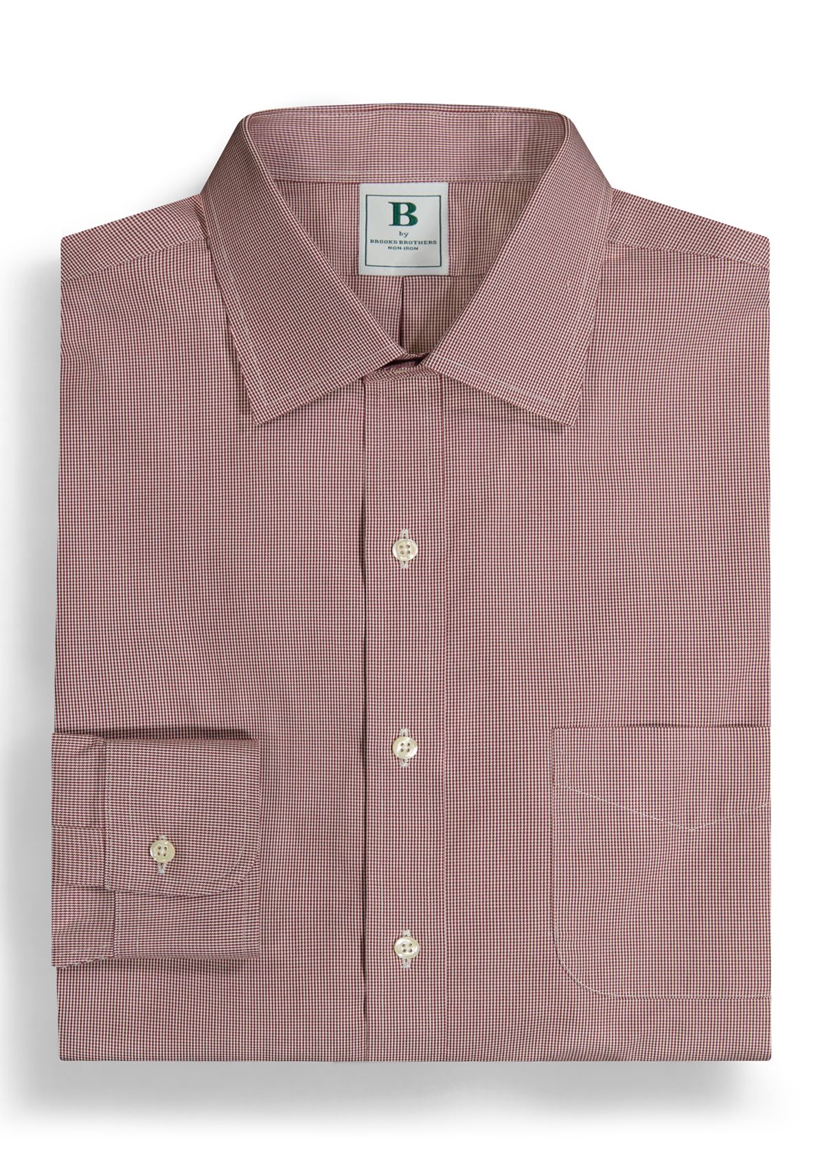 Regular Fit Non-Iron Micro-Houndstooth Dress Shirt