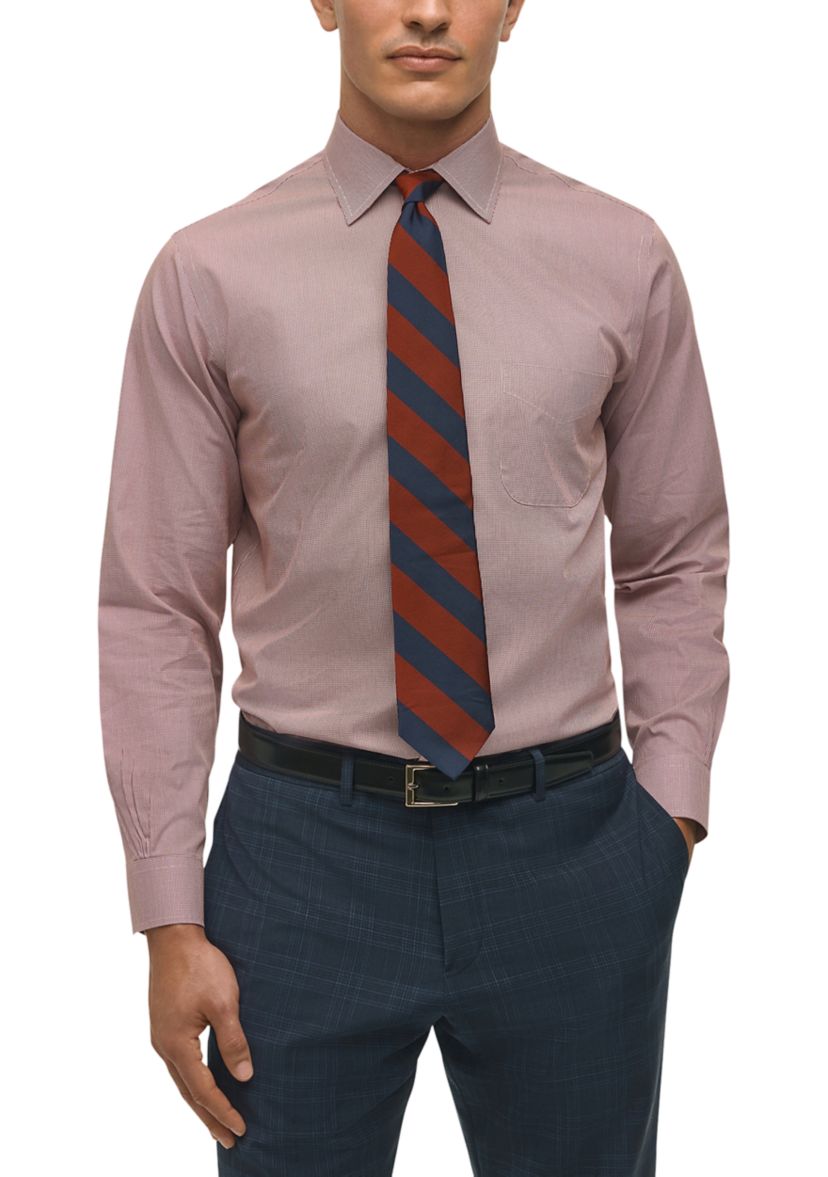 Regular Fit Non-Iron Micro-Houndstooth Dress Shirt