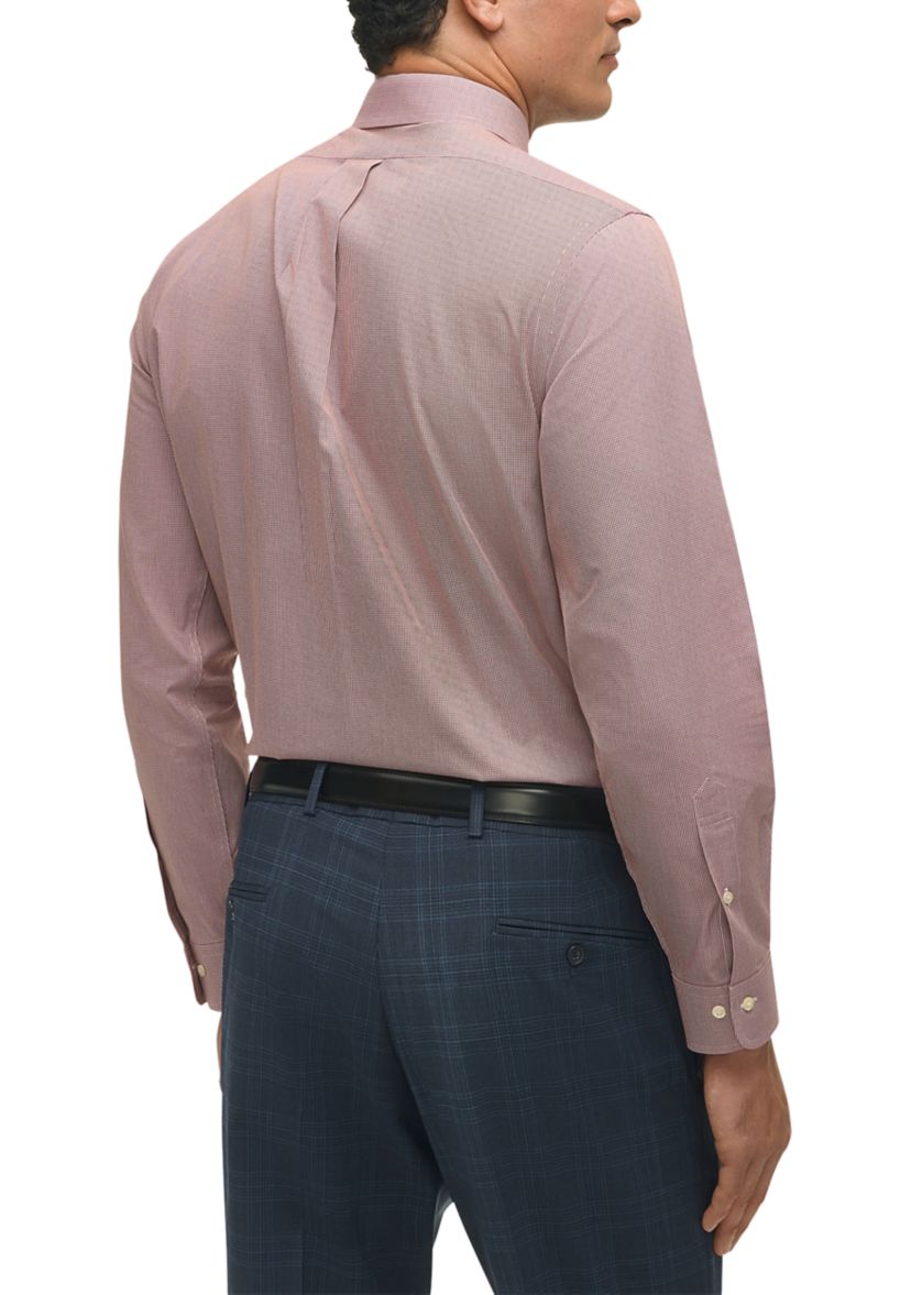 Regular Fit Non-Iron Micro-Houndstooth Dress Shirt