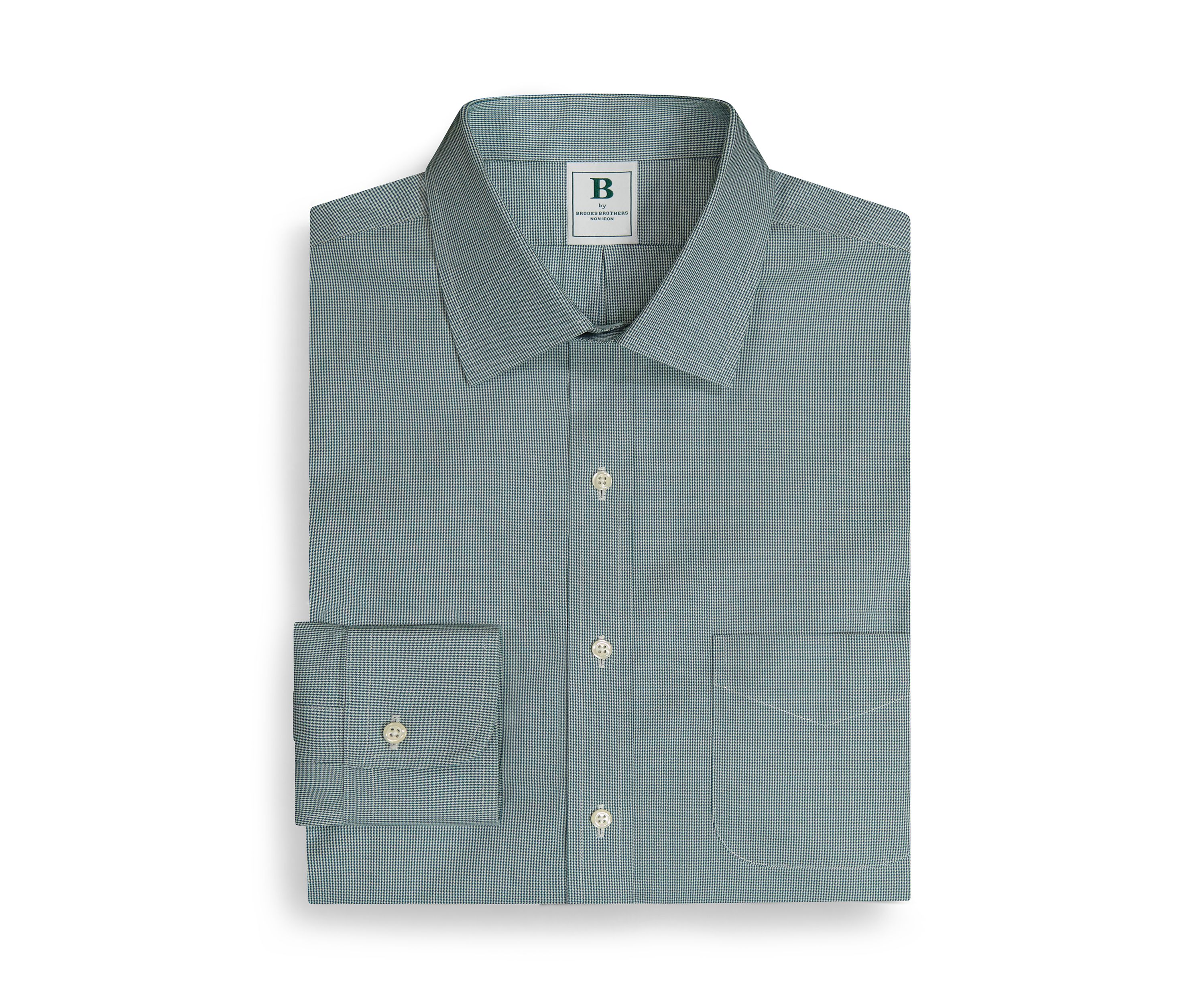 Regular Fit Non-Iron Micro-Houndstooth Dress Shirt