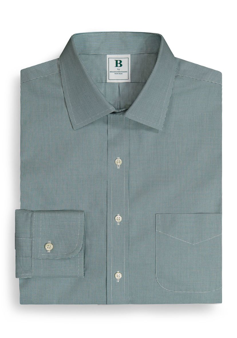 Regular Fit Non-Iron Micro-Houndstooth Dress Shirt