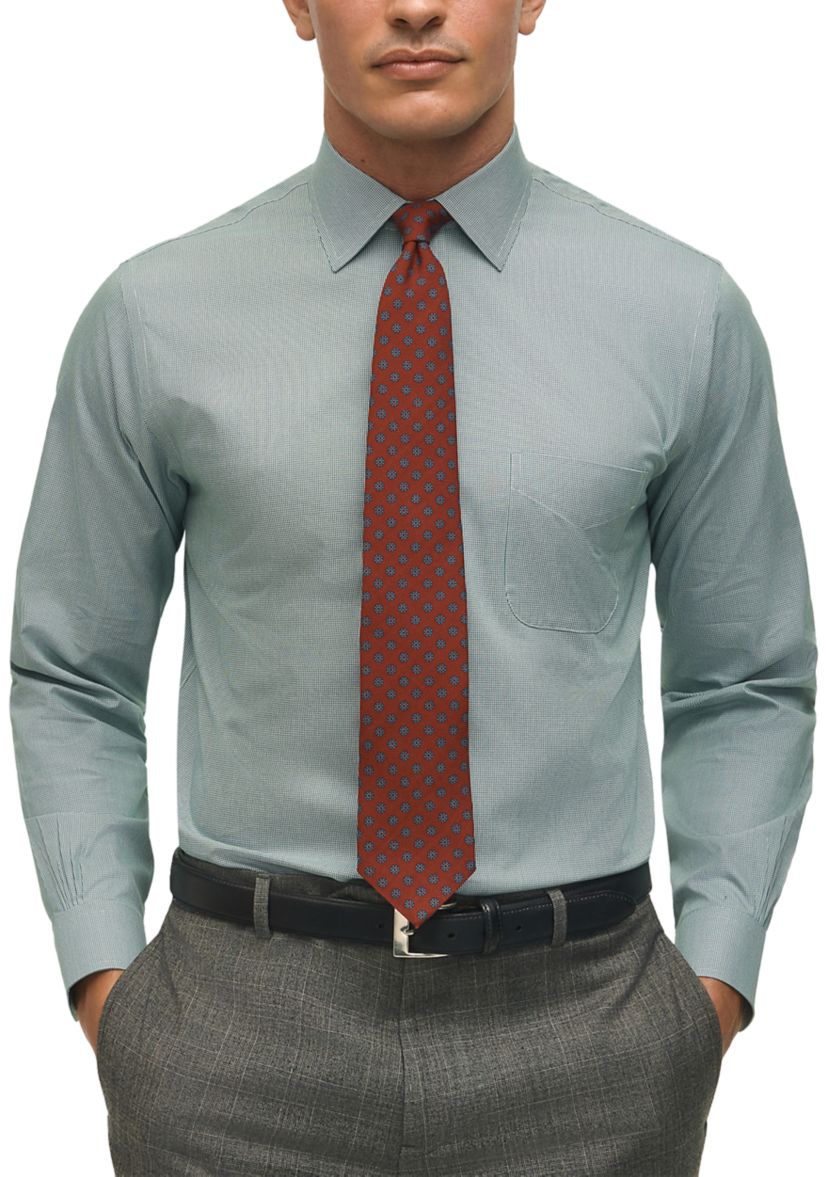 Regular Fit Non-Iron Micro-Houndstooth Dress Shirt