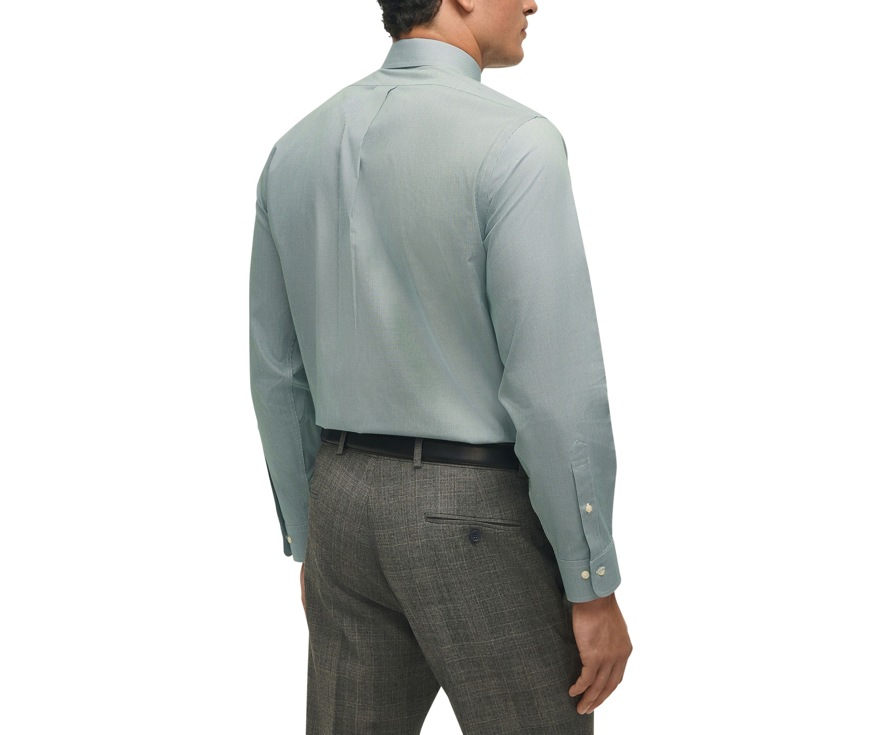 Regular Fit Non-Iron Micro-Houndstooth Dress Shirt
