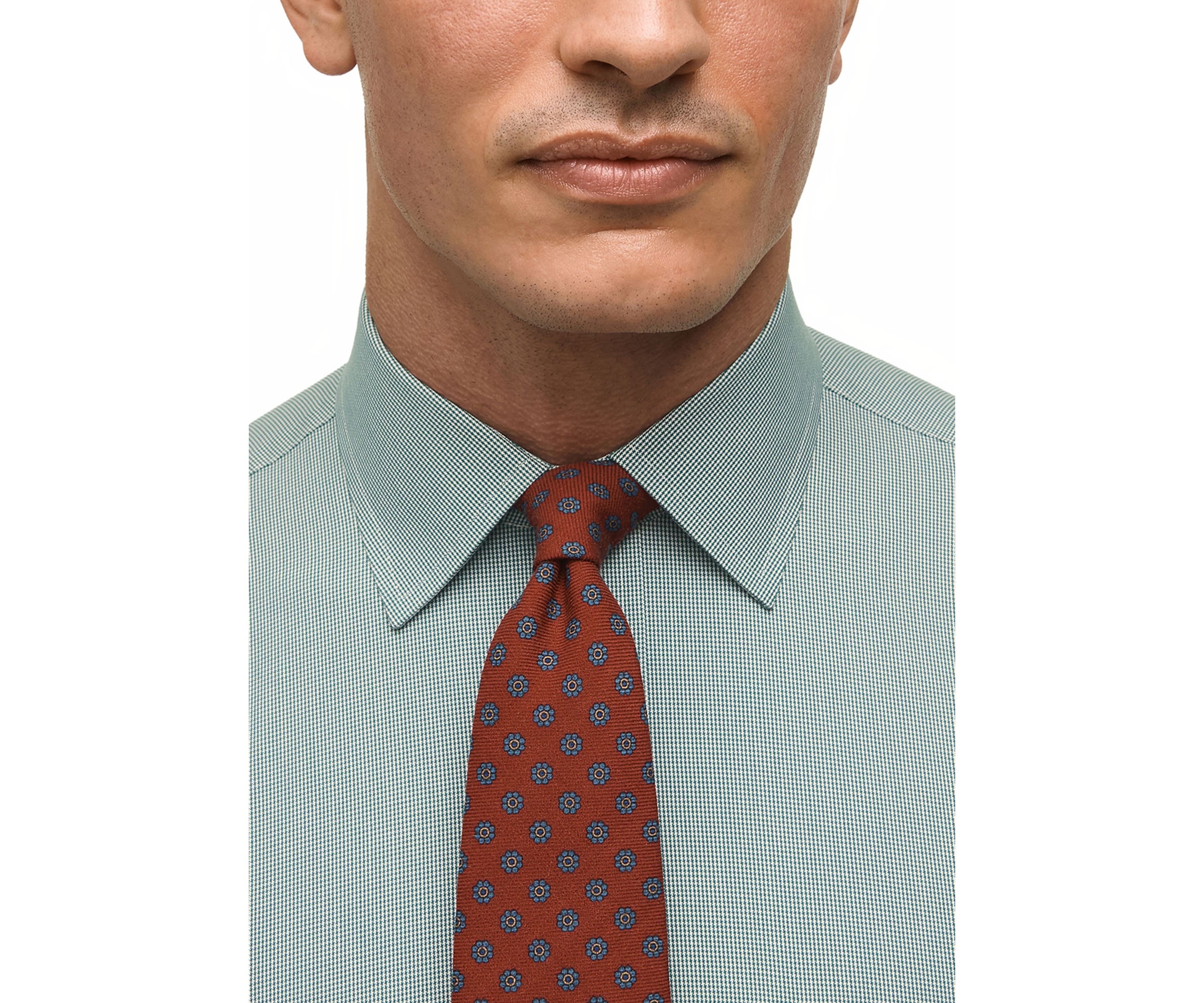 Regular Fit Non-Iron Micro-Houndstooth Dress Shirt