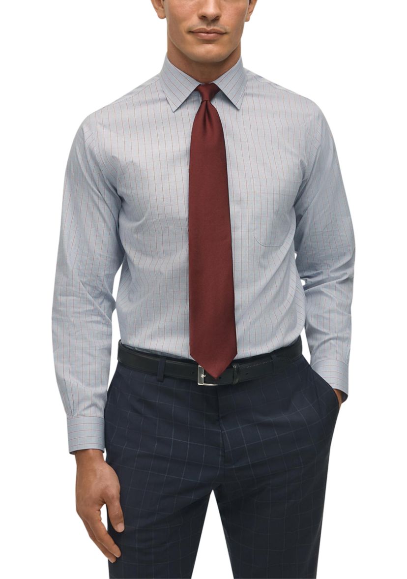 Regular Fit Non-Iron Grid Check Dress Shirt