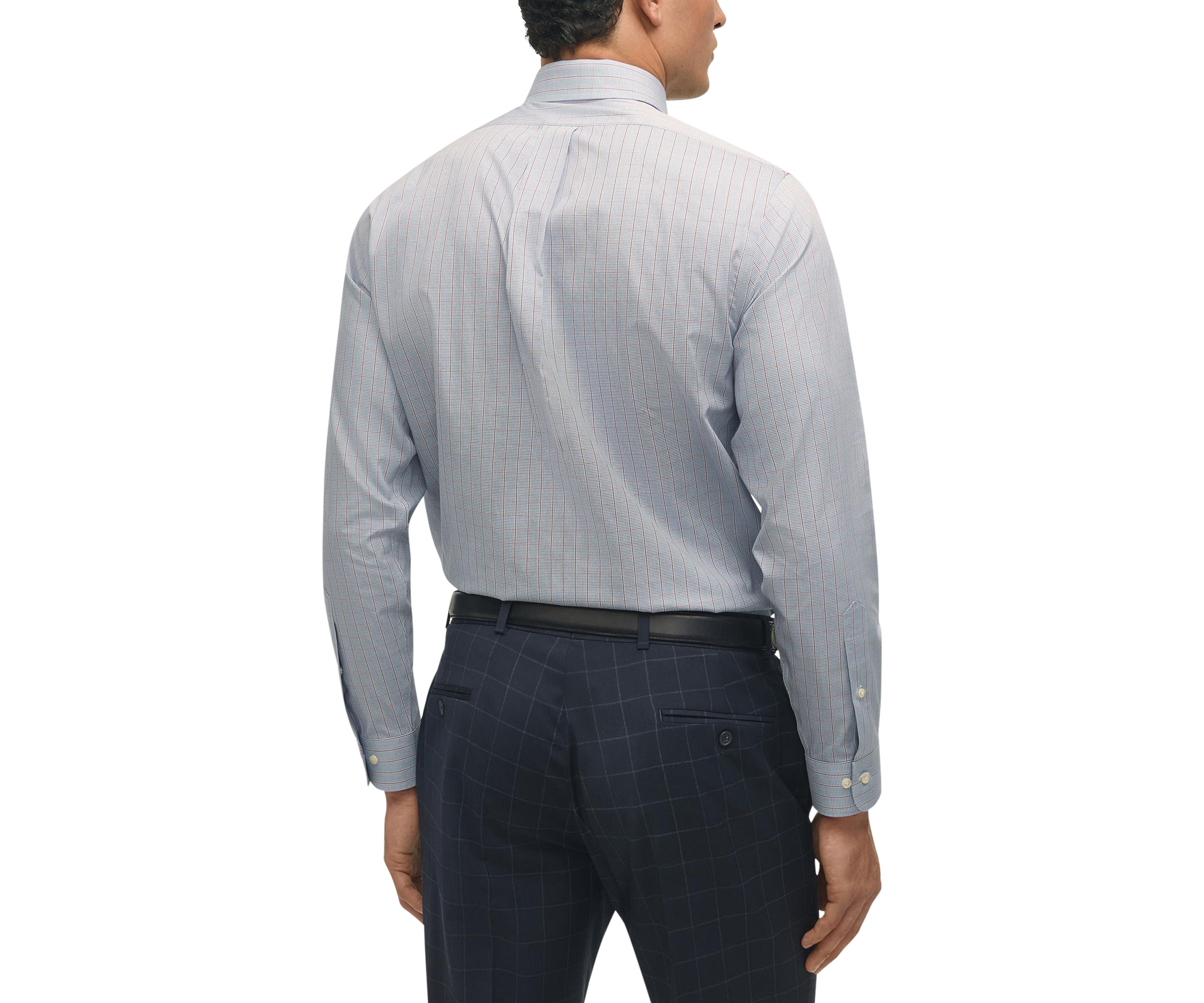  Regular Fit Non-Iron Grid Check Dress Shirt