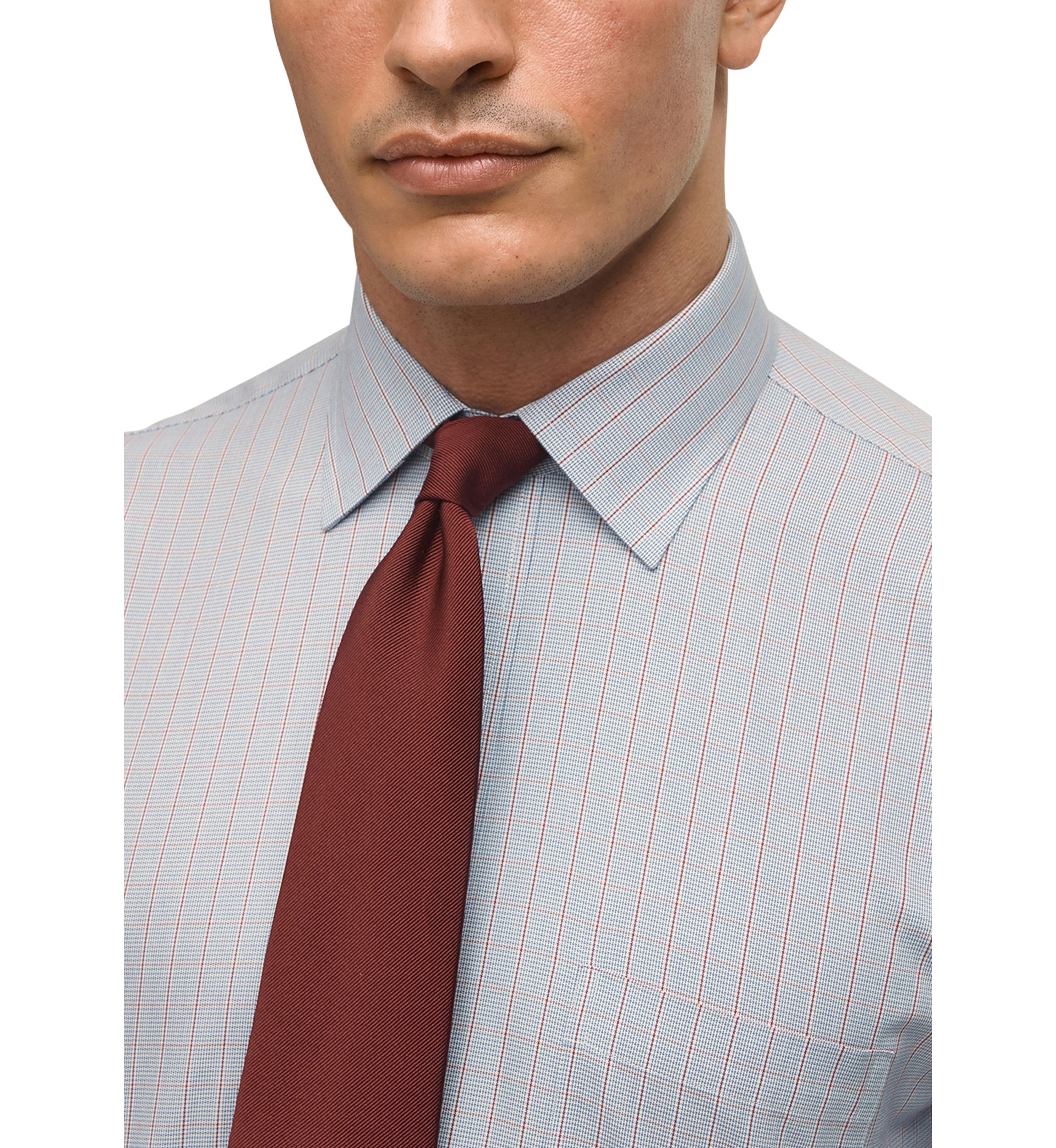  Regular Fit Non-Iron Grid Check Dress Shirt