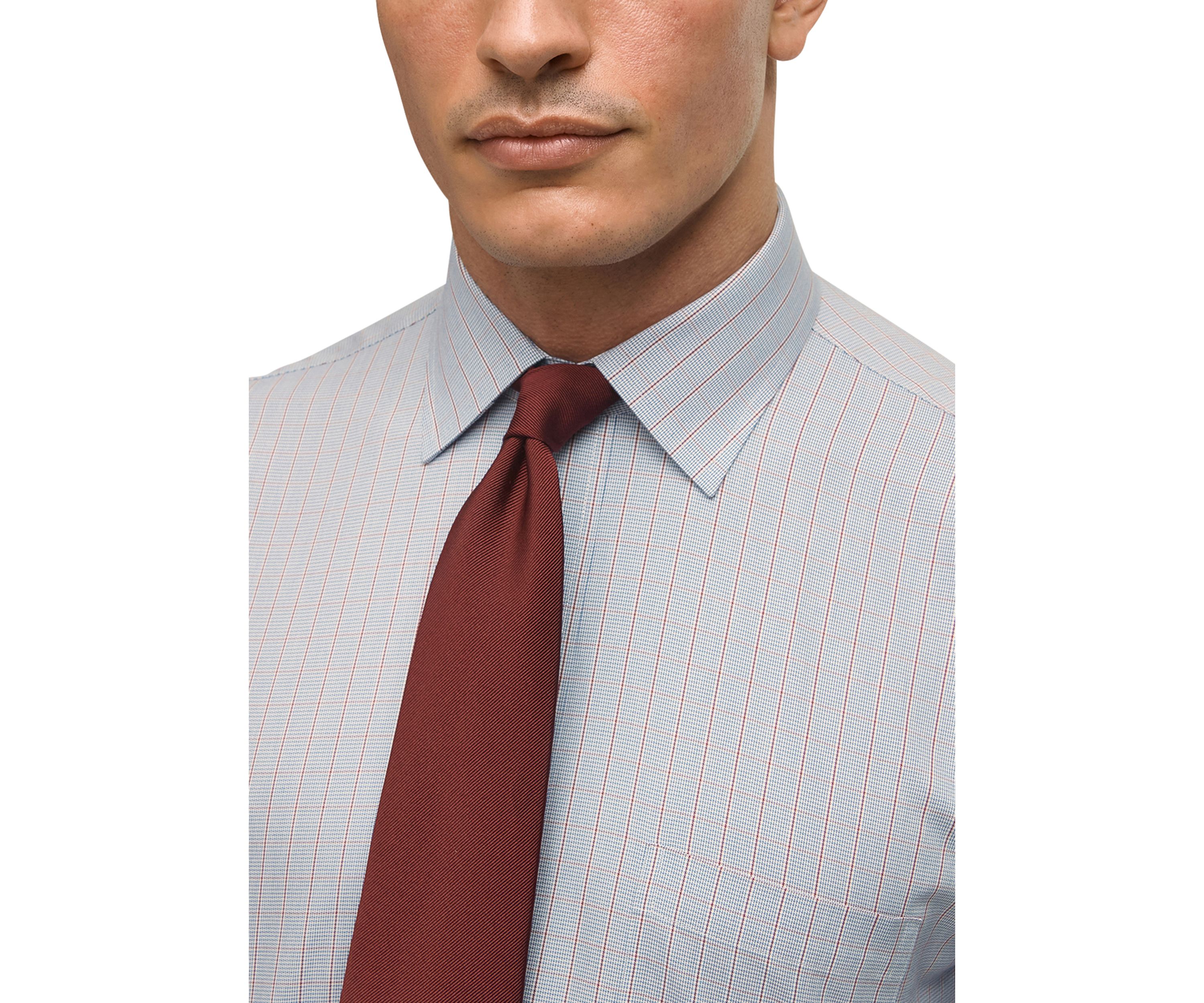  Regular Fit Non-Iron Grid Check Dress Shirt