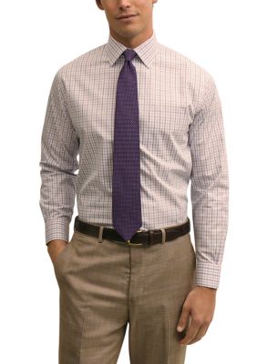 B by Brooks Brothers Men's Tattersal Checkered Button Down Shirt
