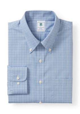 B by Brooks Brothers Men's Button Down Collar Shirt, Blue, 15.5 34/35