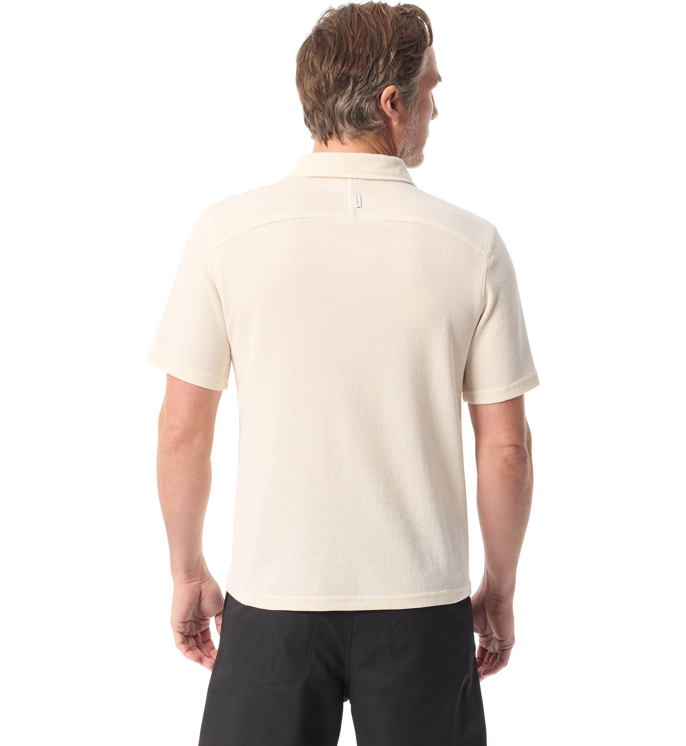 Mens Waffle Knit Polo Shirt