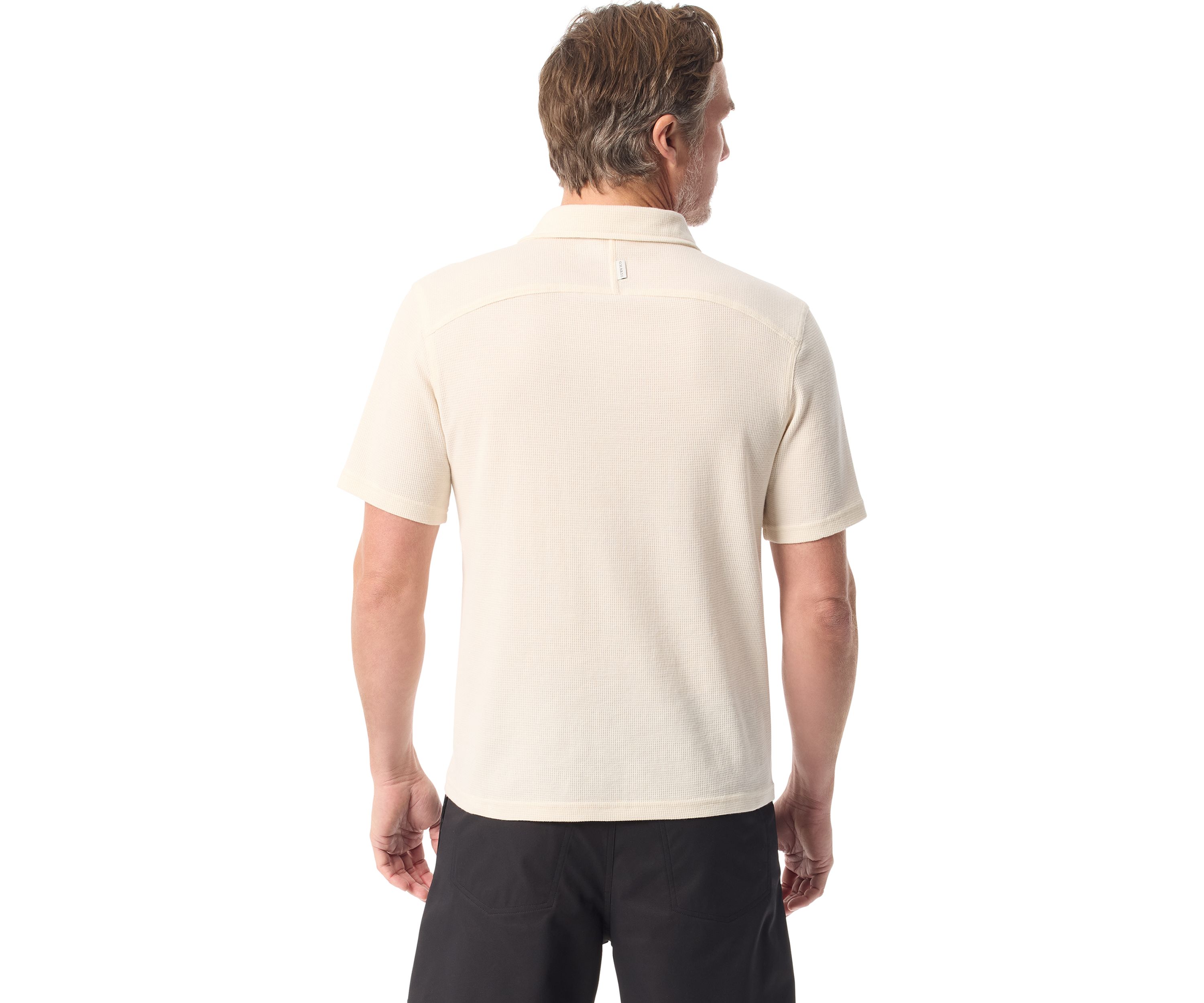 Mens Waffle Knit Polo Shirt