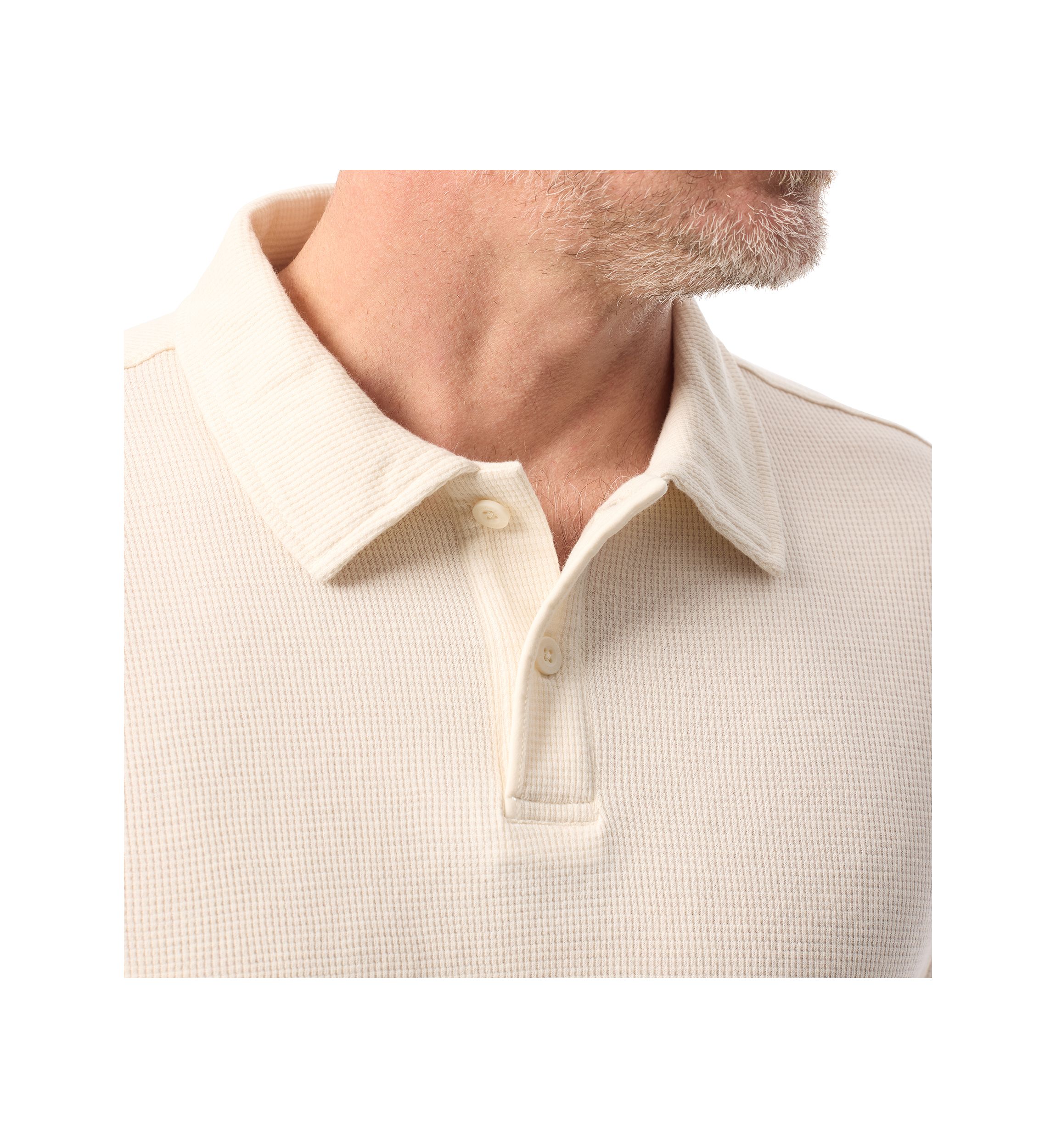 Mens Waffle Knit Polo Shirt
